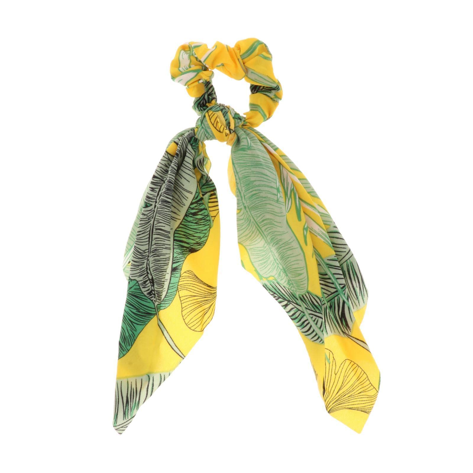 ATORSE?2 in 1 Floral Hair Scarf Scrunchie Ornament Long Headband for Women Girls C