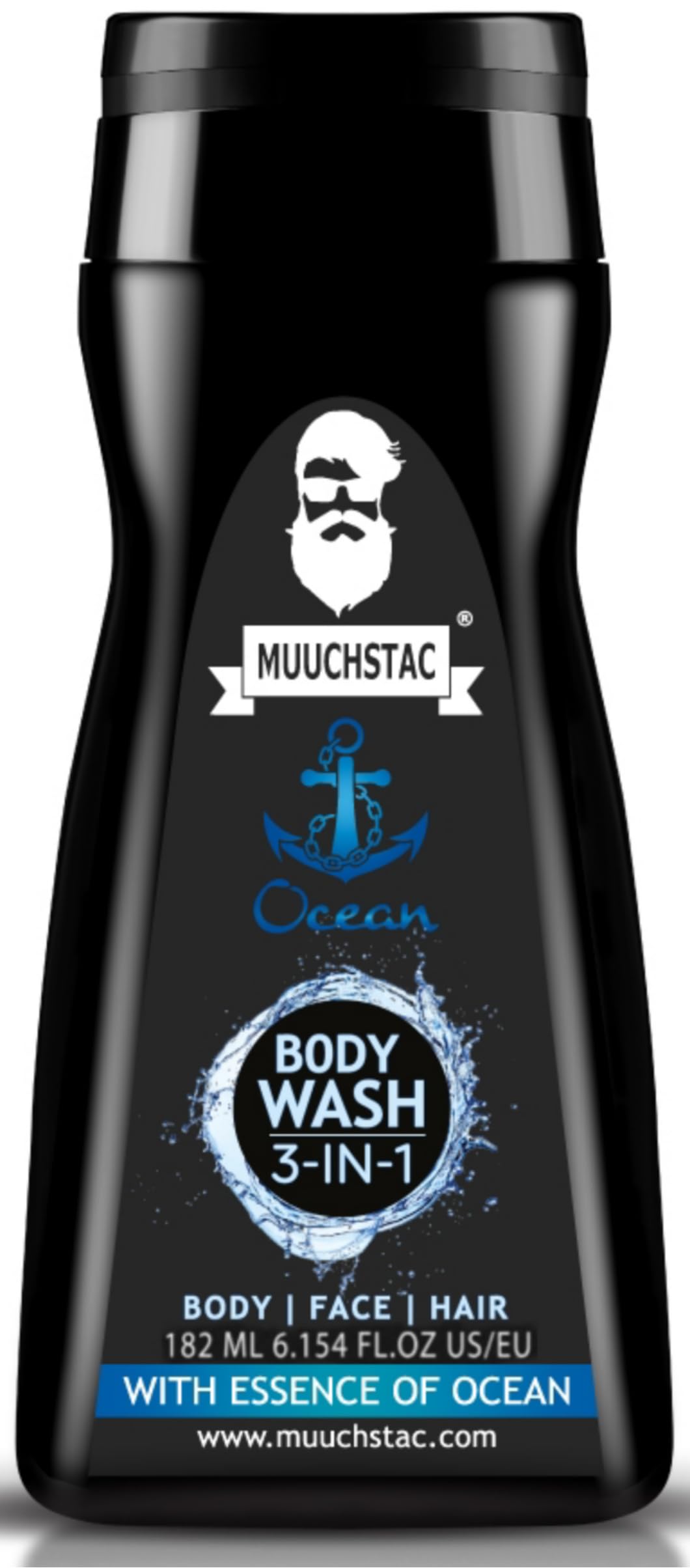 Muuchstac Ocean 3-In-1 Body Wash For Men | Clear Skin, Controls Sweat, Fights Body Acne & Bad Odour, Shower Gel For Long-Lasting