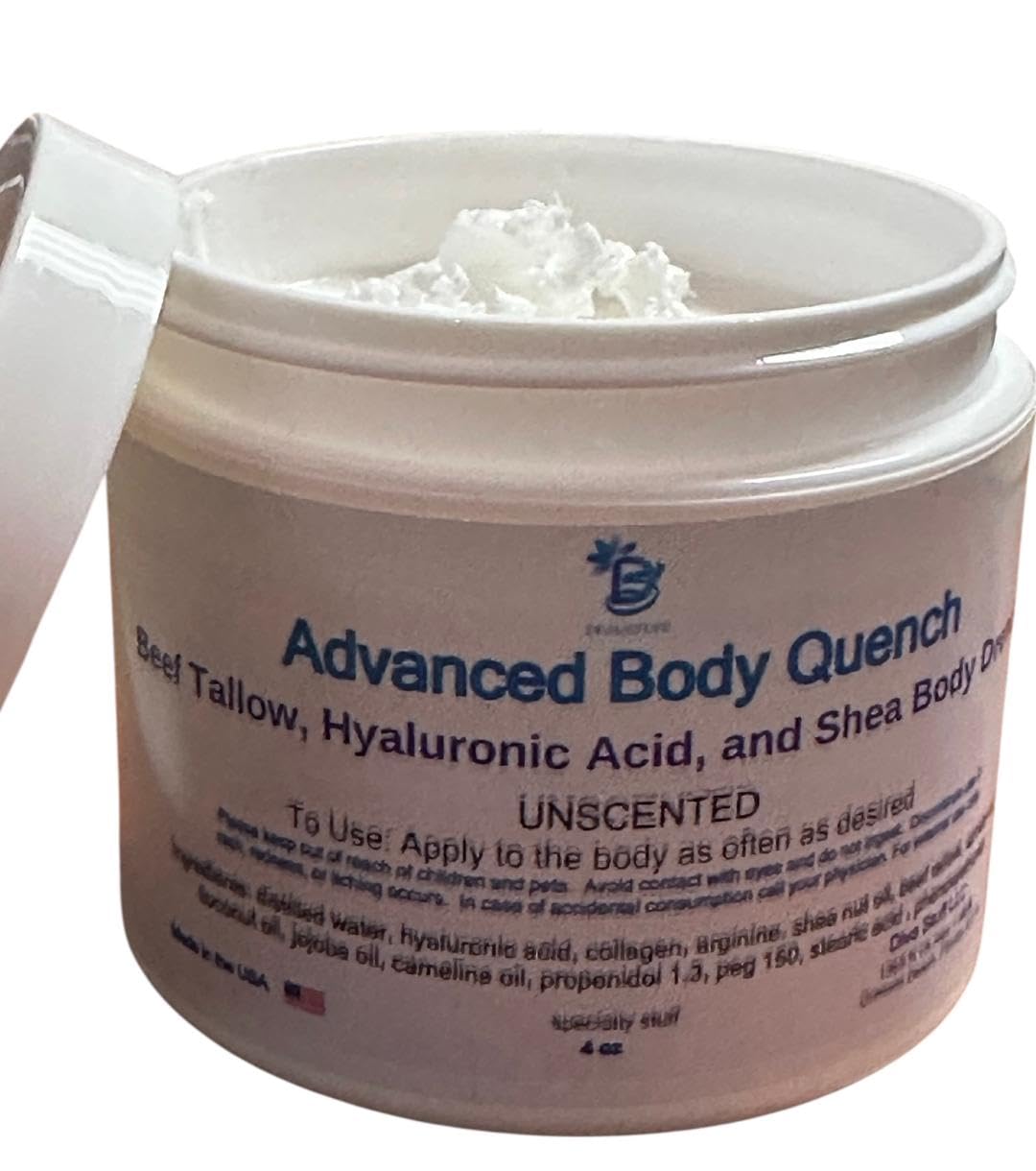 Diva Stuff Advanced Body Quench Unscented, With Beef Tallow, Hyaluronic Acid, Shea Butter, Deep Hydration, Plumps, Smooths and H