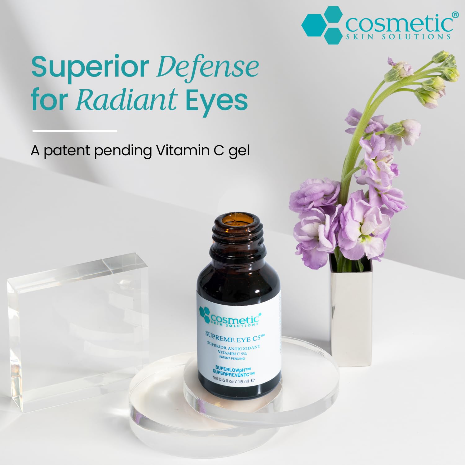 Supreme Brightening Eye Serum with 5% Vitamin C, Hyaluronic Acid and Asiatic Acid (15 mL)