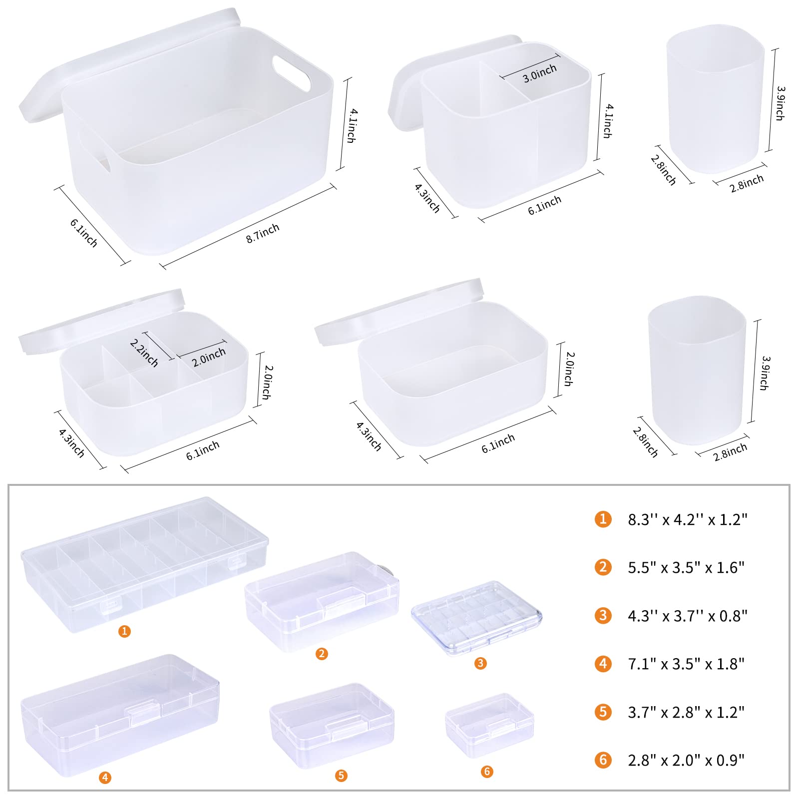 Ocheal Makeup Organizer Case,Stackable Clear Makeup Organizer Holder, Multi-Size Makeup Case Vanity Storage Holder Set For Makeu