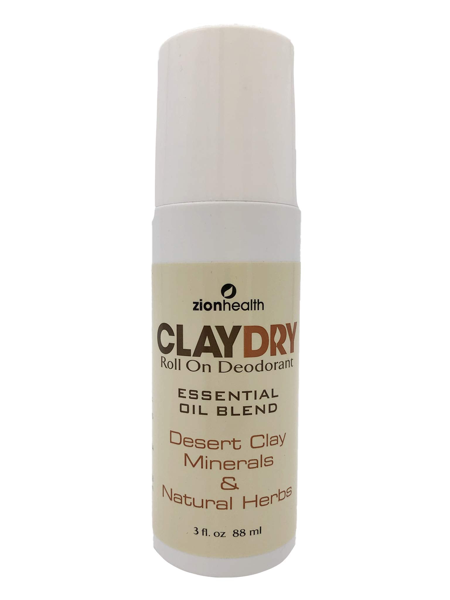 Zion Health Clay Dry Natural Deodorant, 3 Ounce