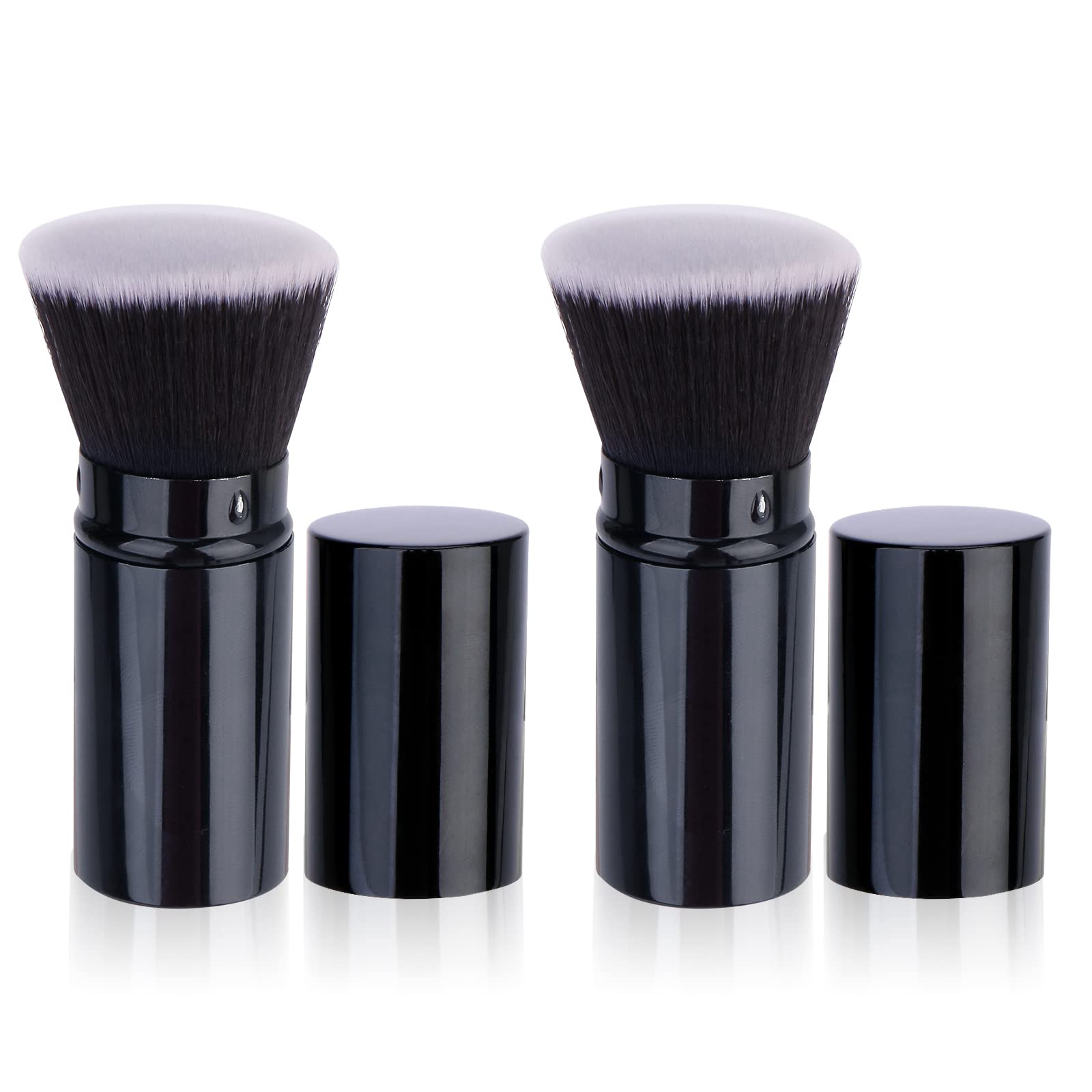 Unimeix 2 Pcs Foundation Brush For Liquid Makeup Flat Retractable Kabuki Brush Sunscreen Applicator For Kids, Bronzer, Cream Or