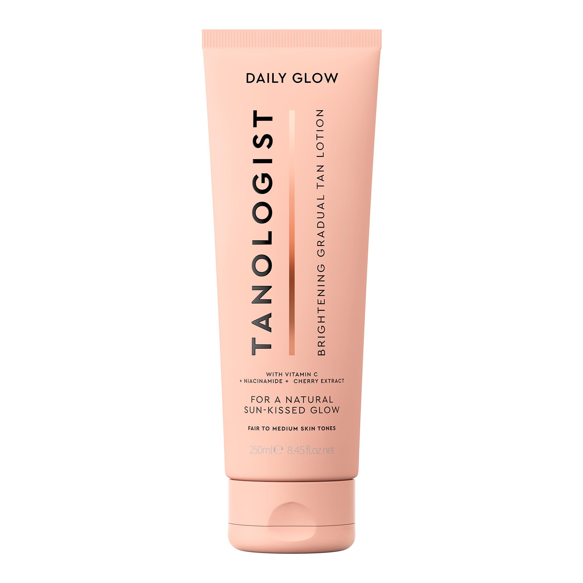 Tanologist Brightening Gradual Tan Lotion - Fair/Medium- Illuminating Self Tanning Lotion with Niacinamide & Vitamin C - Sun Kis