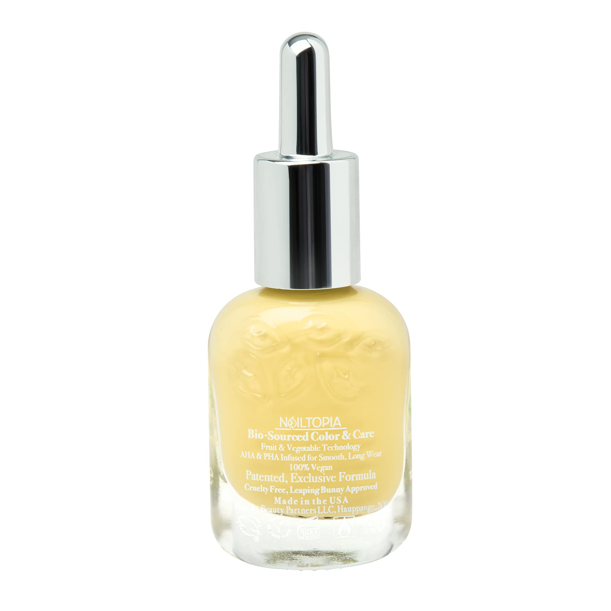 Nailtopia - Plant-Based Chip Free Nail Lacquer - Non Toxic, Bio-Sourced, Long-Lasting, Strengthening Polish - Mellow Yellow (Pas