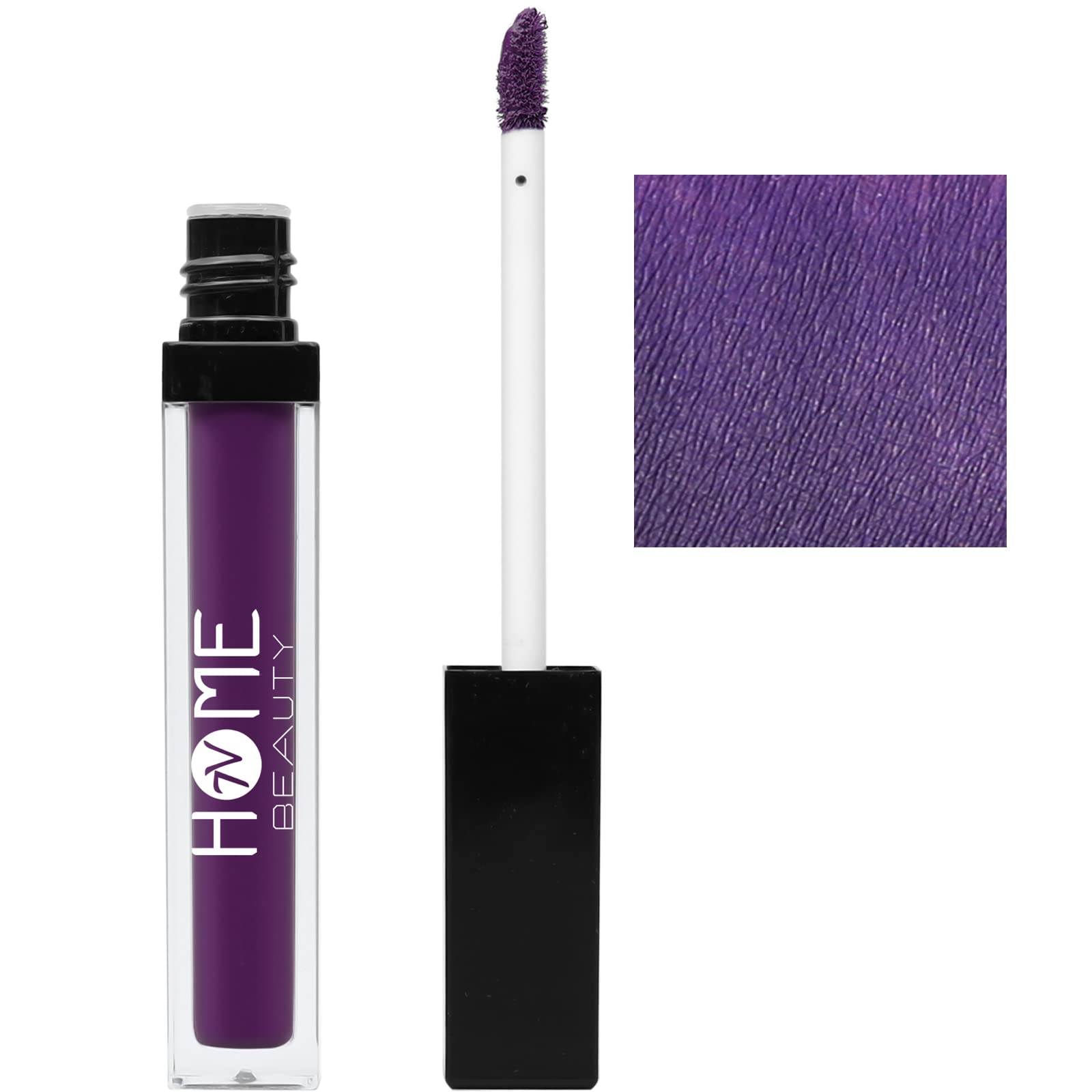 7V Home Beauty Dark Purple Matte Liquid Lipstick, Long Lasting High Pigmented Non-Stick Waterproof Dark Purple Lipstick (5Ml, #2