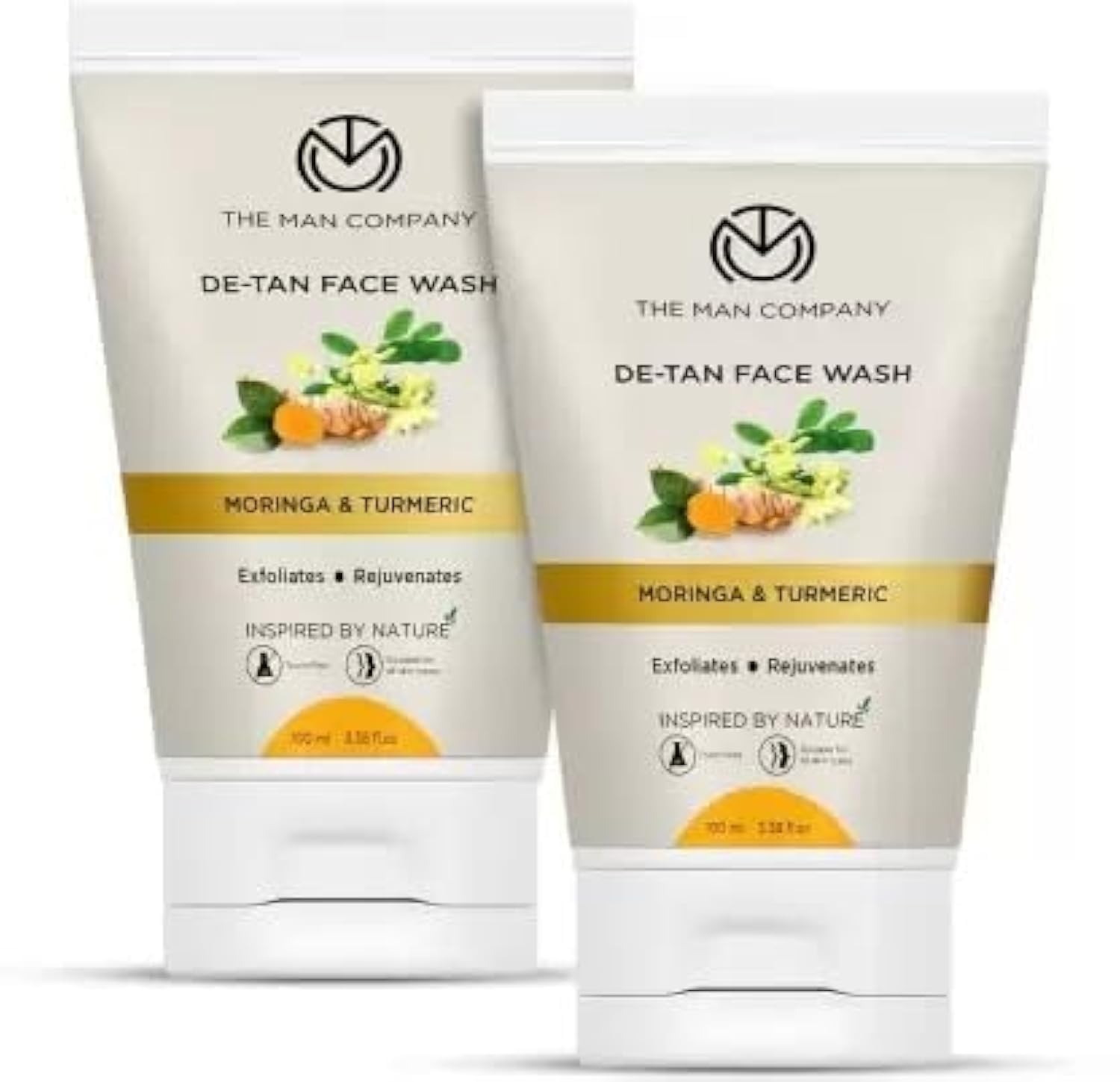 The Man Company De Tan Face Wash For Man With Turmeric & Moringa | Tan Removal, Oil Control & Anti-Pollution | Unclog Pores | De