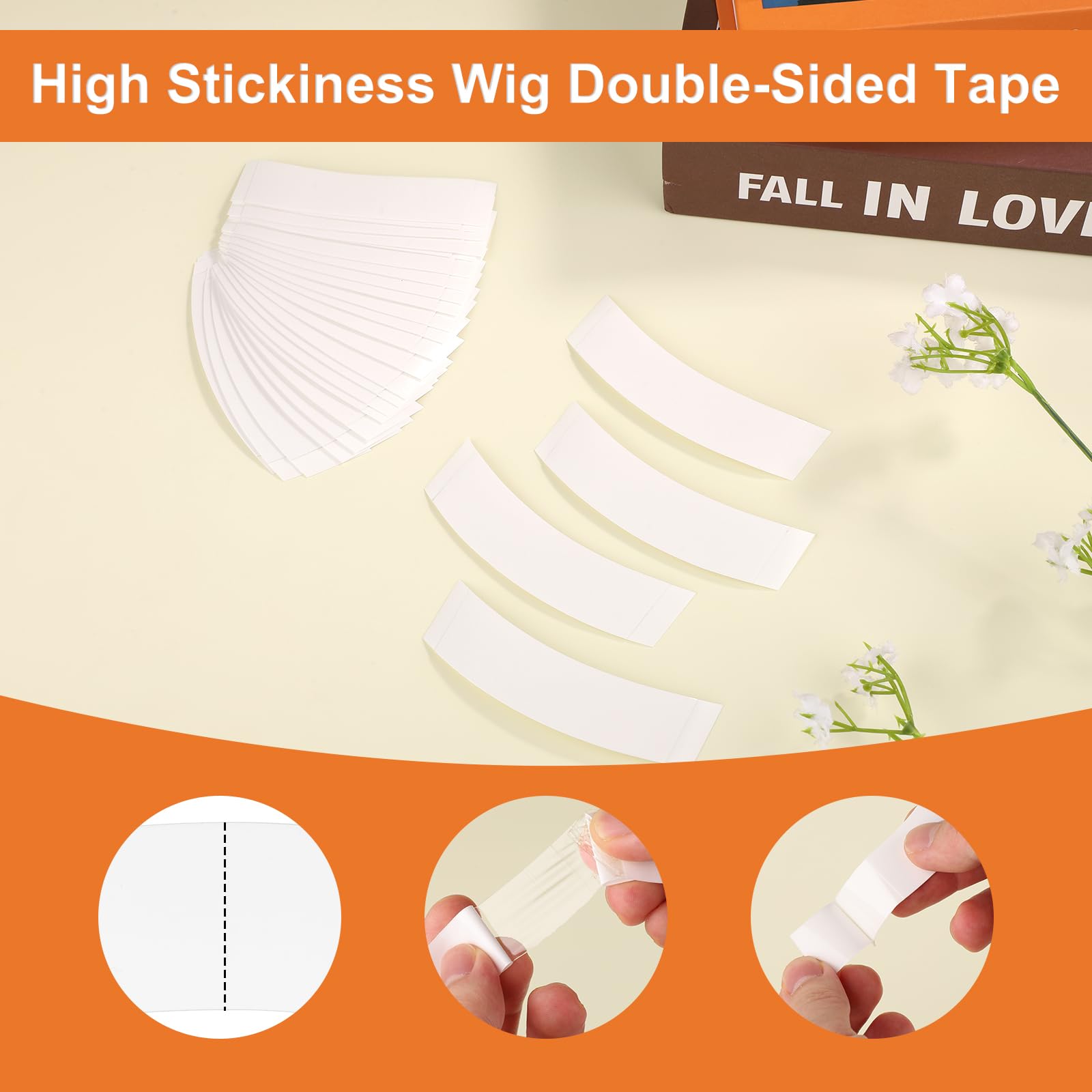 30Pcs Wig Tapes For Lace Wigs, 3.6 Inch Invisible Waterproof Double Side Tape For Wigs Lace Tape Toupee Tape Strips Lace Front W
