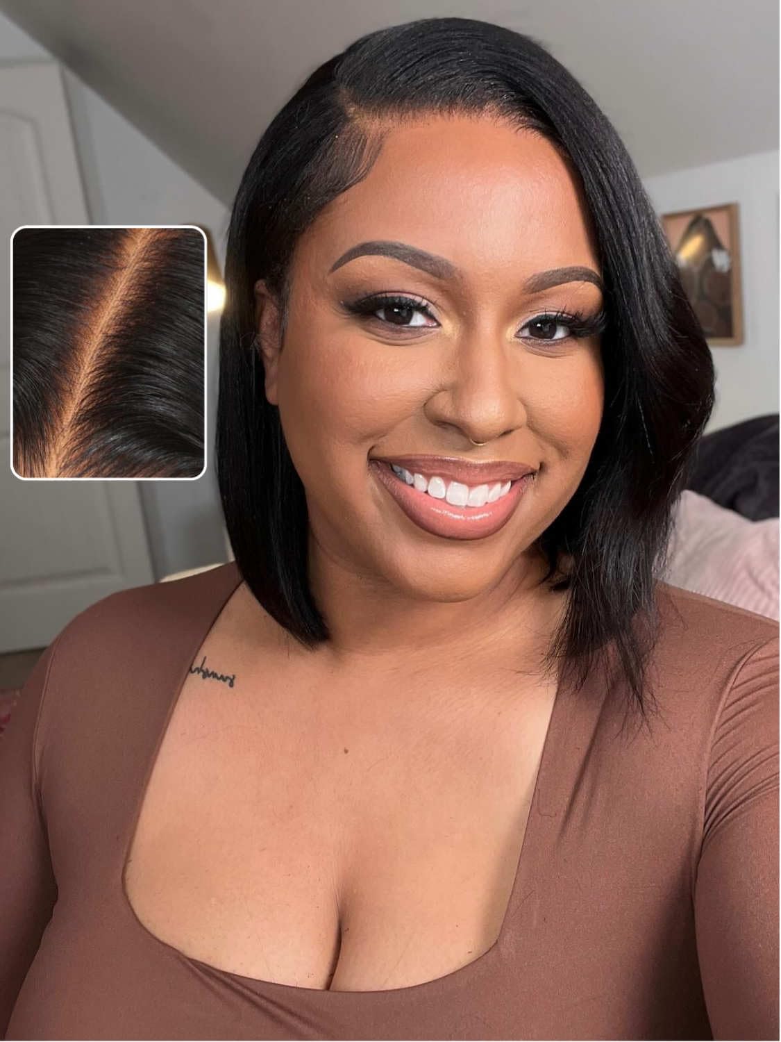 Beauty Forever 13X4 Pre-Everything Glueless Yaki Straight Pre Cut Lace Front Wigs Bob Wig Human Hair,Bye Bye Knots Short Bob Wig
