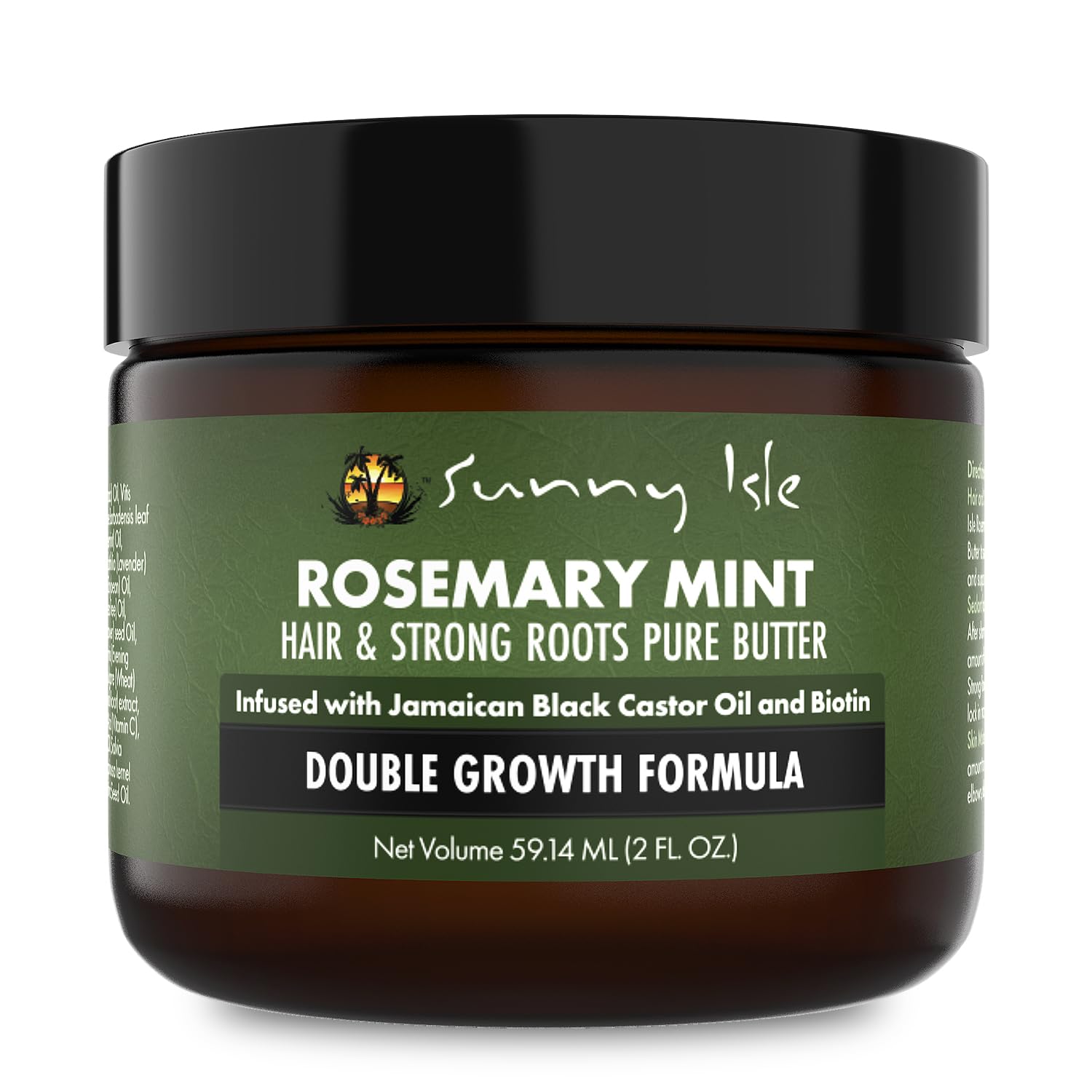 Sunny Isle Rosemary Mint Hair and Strong Roots Butter 2oz | Infused with Biotin & Jamaican Black Castor Oil | Strengthen and Nou