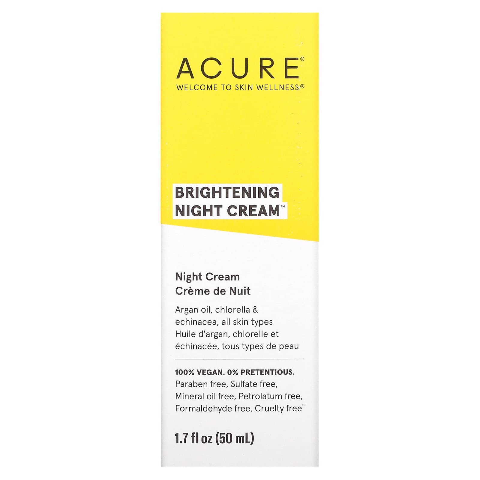 Acure Acure Brightening Night Cream, 1.7 Fl Oz (50 Ml) (Pack Of 2)