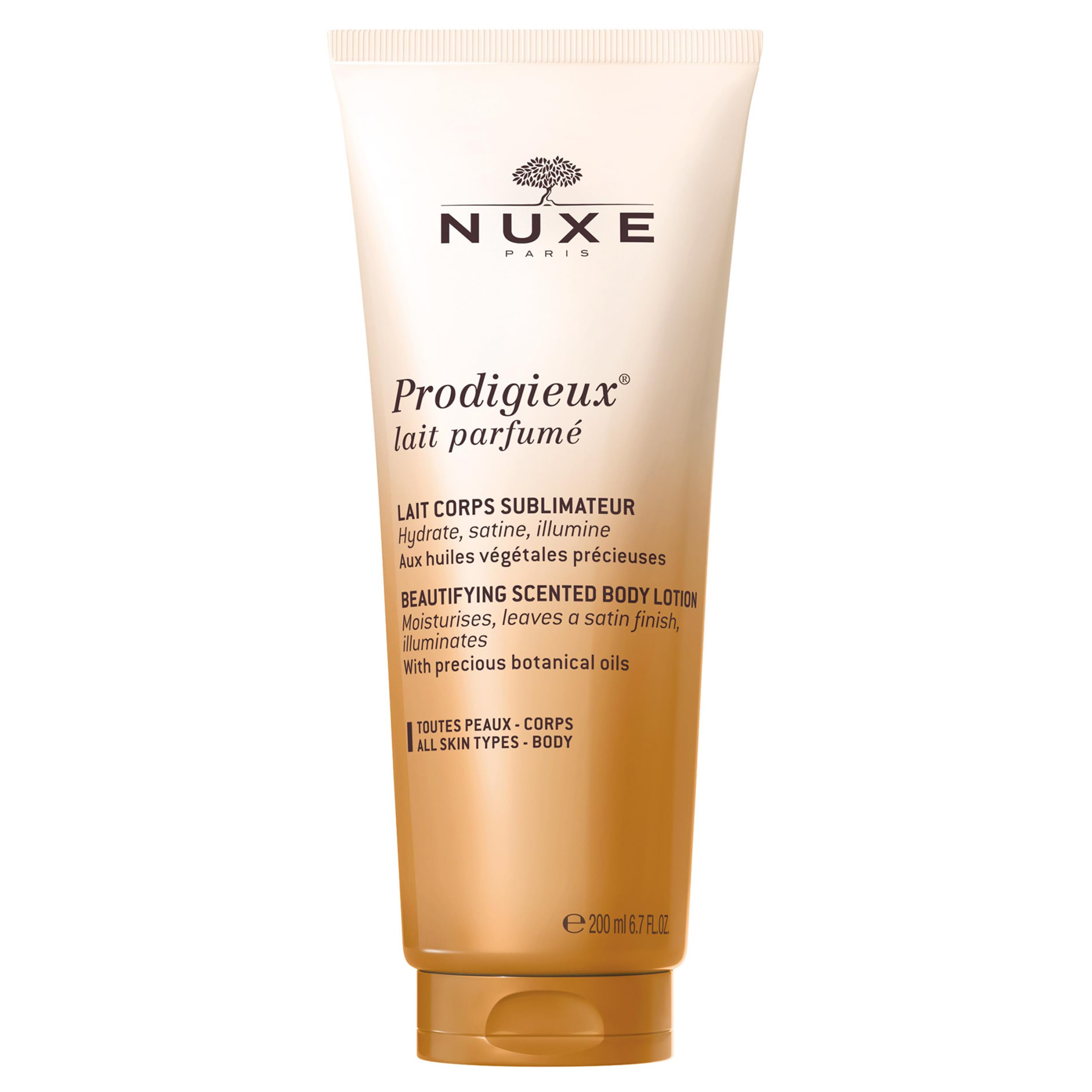 Nuxe Prodigieux Beautifying Scented Body Lotion - Luxurious Skin Moisturizer with Coconut, Argan & Almond Oil, 6.7 Fl Oz
