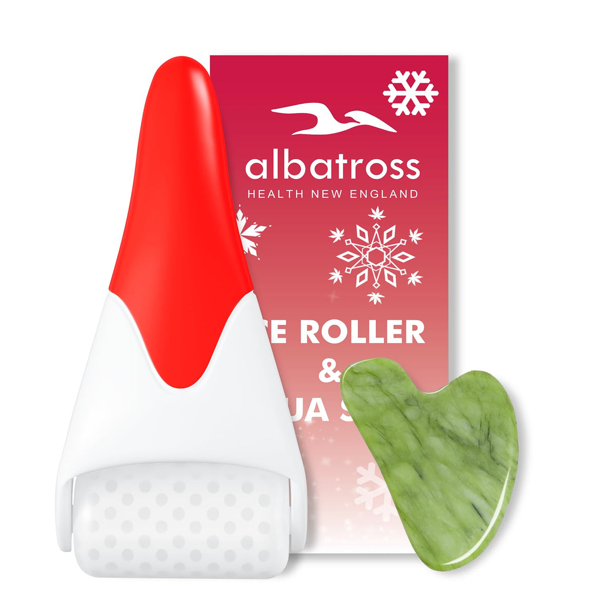 Ice Roller & Gua Sha Set, Skin Care for Face Wrinkles and Puffiness, Self Facial Massage Tools