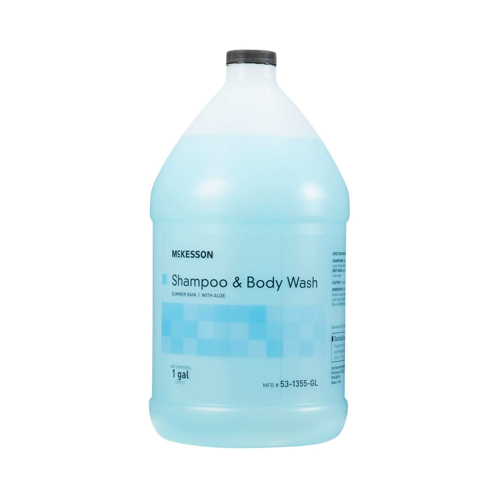McKesson Body Wash and Shampoo with Aloe, 1 Gallon [4 Count Bulk], Summer Rain