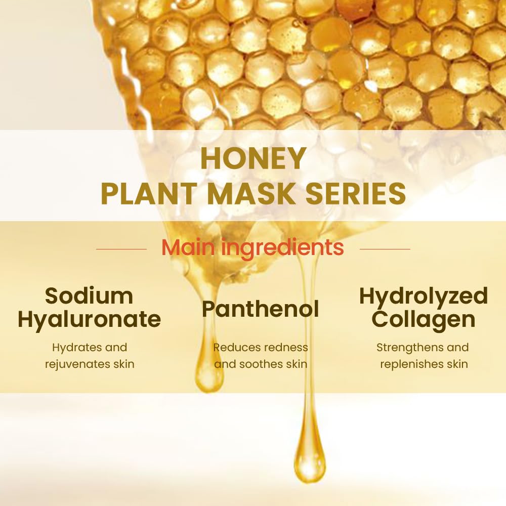 Amy'S Diary 6 Pcs Real Hydrating Nature Face Masks Skincare, Hyaluronic Acid, Vitamin C And E, Chamomile, Korean Beauty Essence