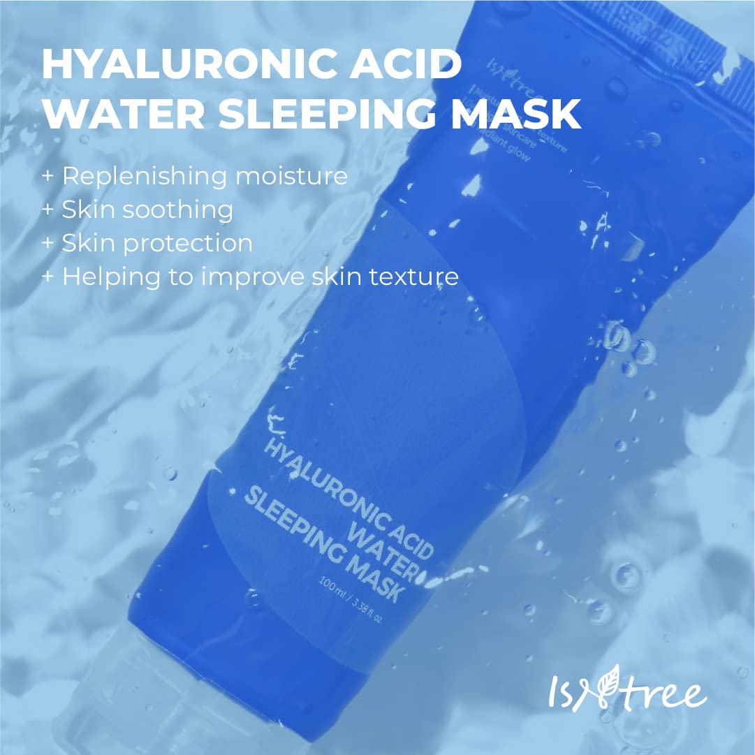 Isntree Hyaluronic Acid Water Sleeping Mask 100Ml 3.38 Fl.Oz | Moisturizing Gel Texture | Overnight Skincare | Gives Radiant Glo