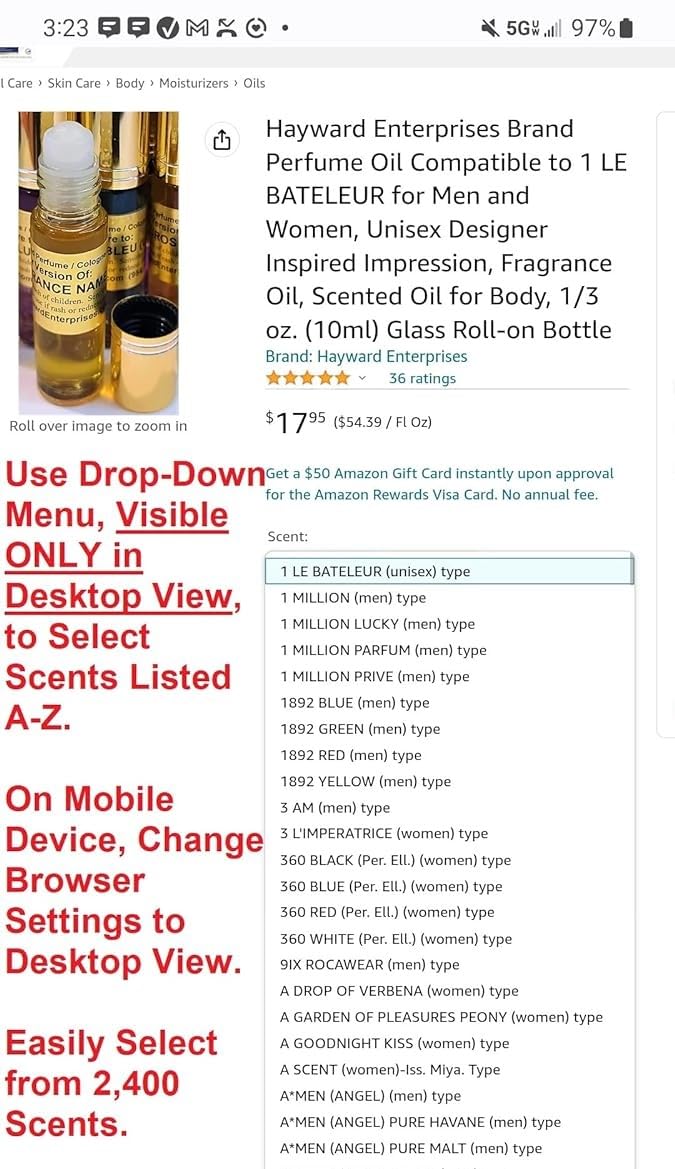 Hayward Enterprises Brand Perfume Oil Compatible To Oxygene For Women, Fragrance Rendition, Eau De Parfum, 1/3 Oz. (10Ml) Glass