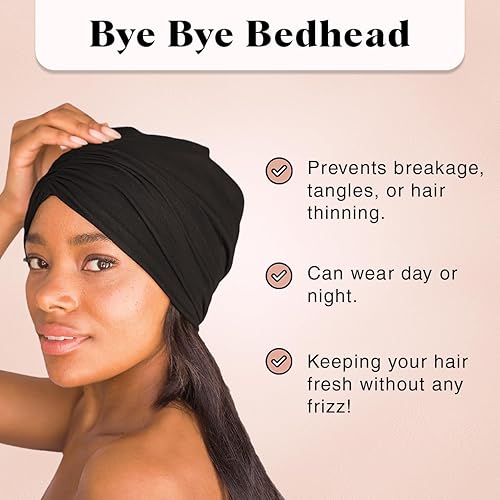 Kitsch Satin Lined Beanie For Women - Satin Beanie Night Cap  Satin Sleep Cap Slouchy Beanie  Hair Cover For Sleeping  Softer Th