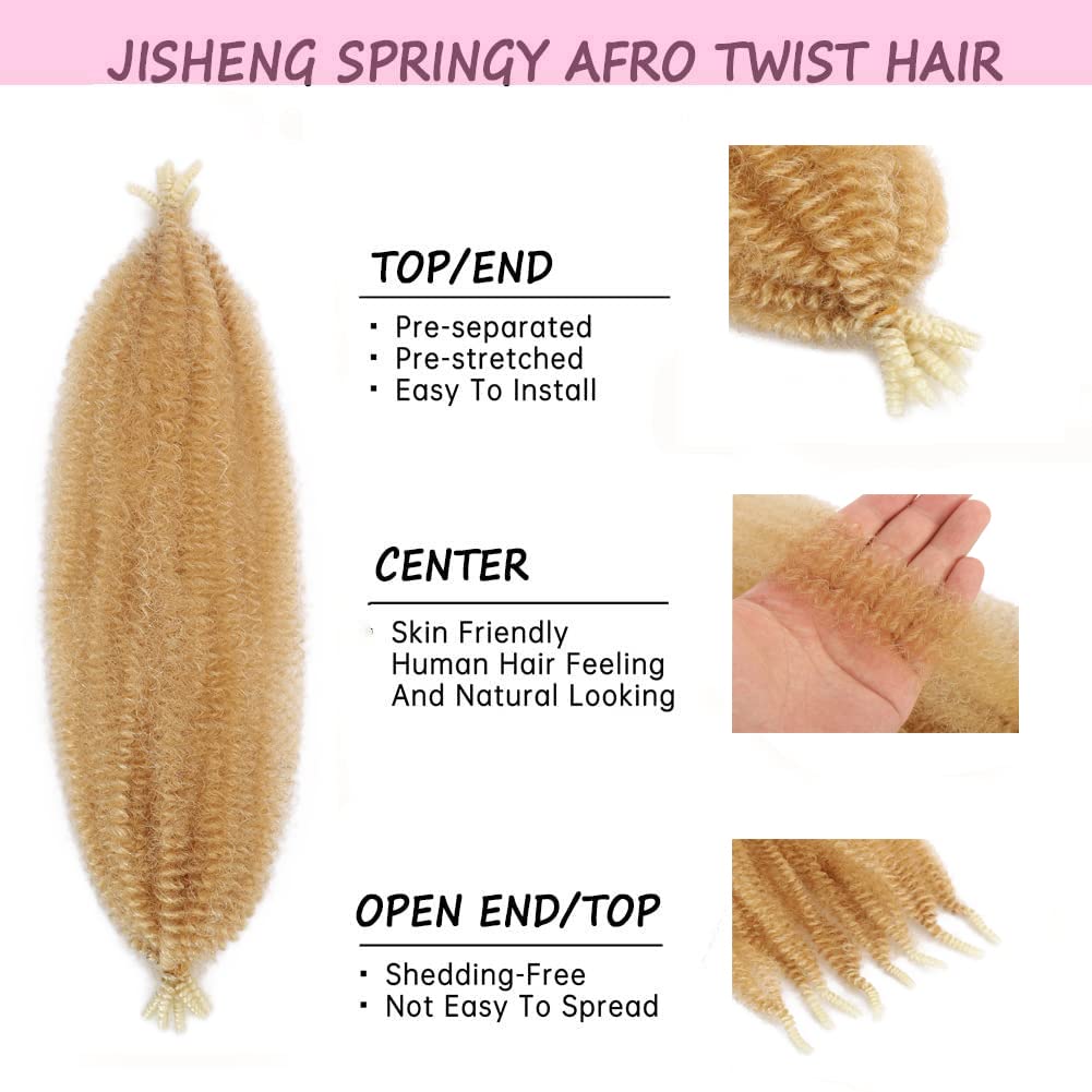 Kossys 8 Packs Pink Springy Afro Twist Hair 16 Inch Pre-Separated Marley Twist Braiding Hair Soft Synthetic Crochet For Distress