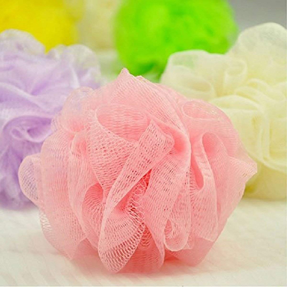 Boldnyoung Mesh Shower Sponges Exfoliation Body Puff Bath Scrubbers, Multicolour (Pack Of 4)