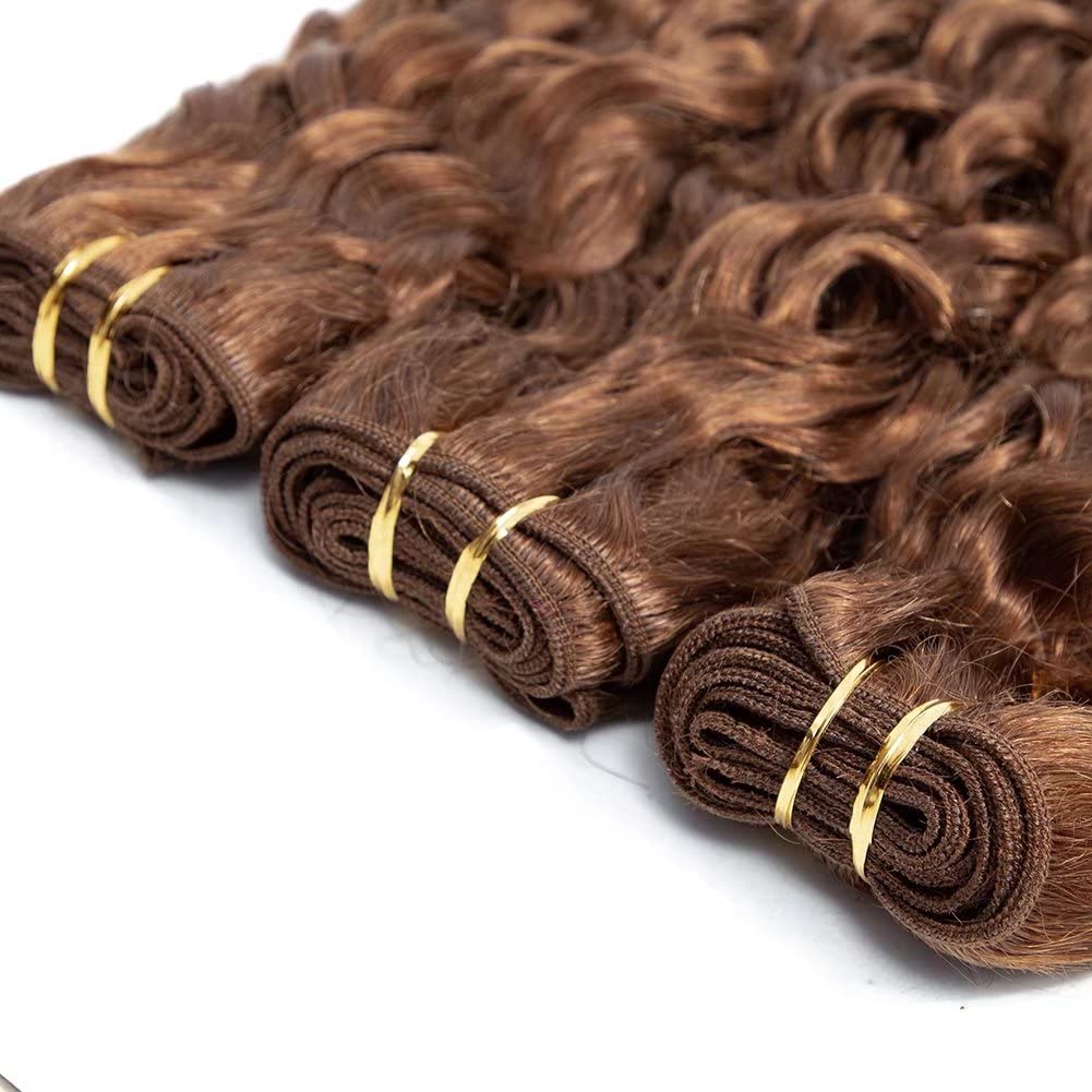 Feel Me Brazilian Human Hair Bundles Water Wave 22 Inch 100Gram/Lot Color 30 Brown Wet And Wavy Brazilian Hair Weave Bundles Unp