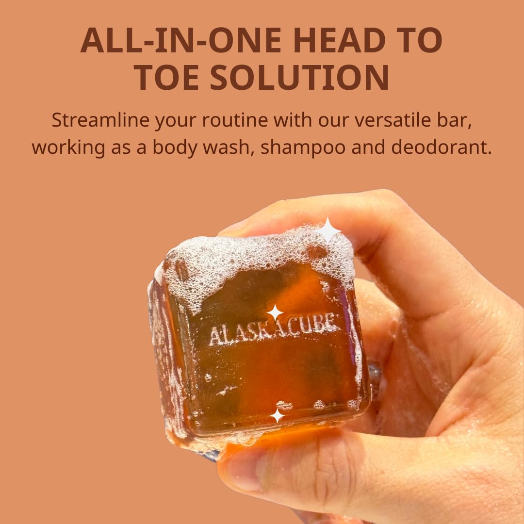 Alaskacube Deo Wood Shower Bath Soap Bar Luxurious Sandalwood Woody Scent Eliminates Body Odor Long Lasting Rich Foam | Body Was