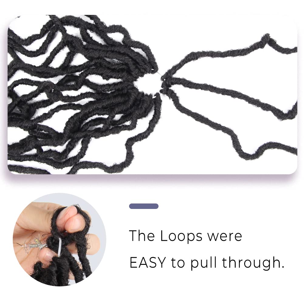 Niseyo 10 Inch Soft Locs Short Pre-looped New Faux Locs Crochet Hair 6 Packs (10 Inch, 2#/Off Black)
