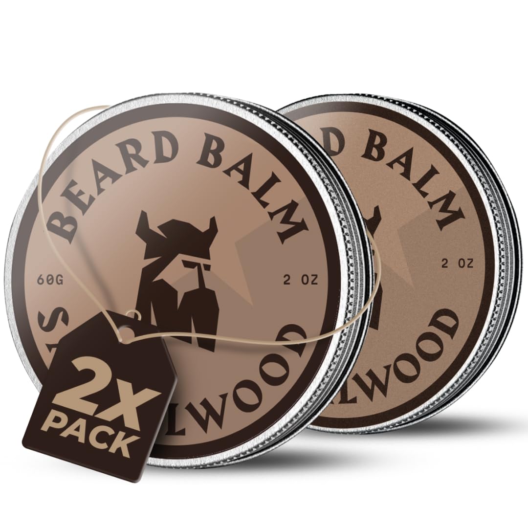 Beard Balm For Men - Leave In Beard Conditioner - Sandalwood Scented Beard Styling Balm Made With Naturally Derived Beard Butter