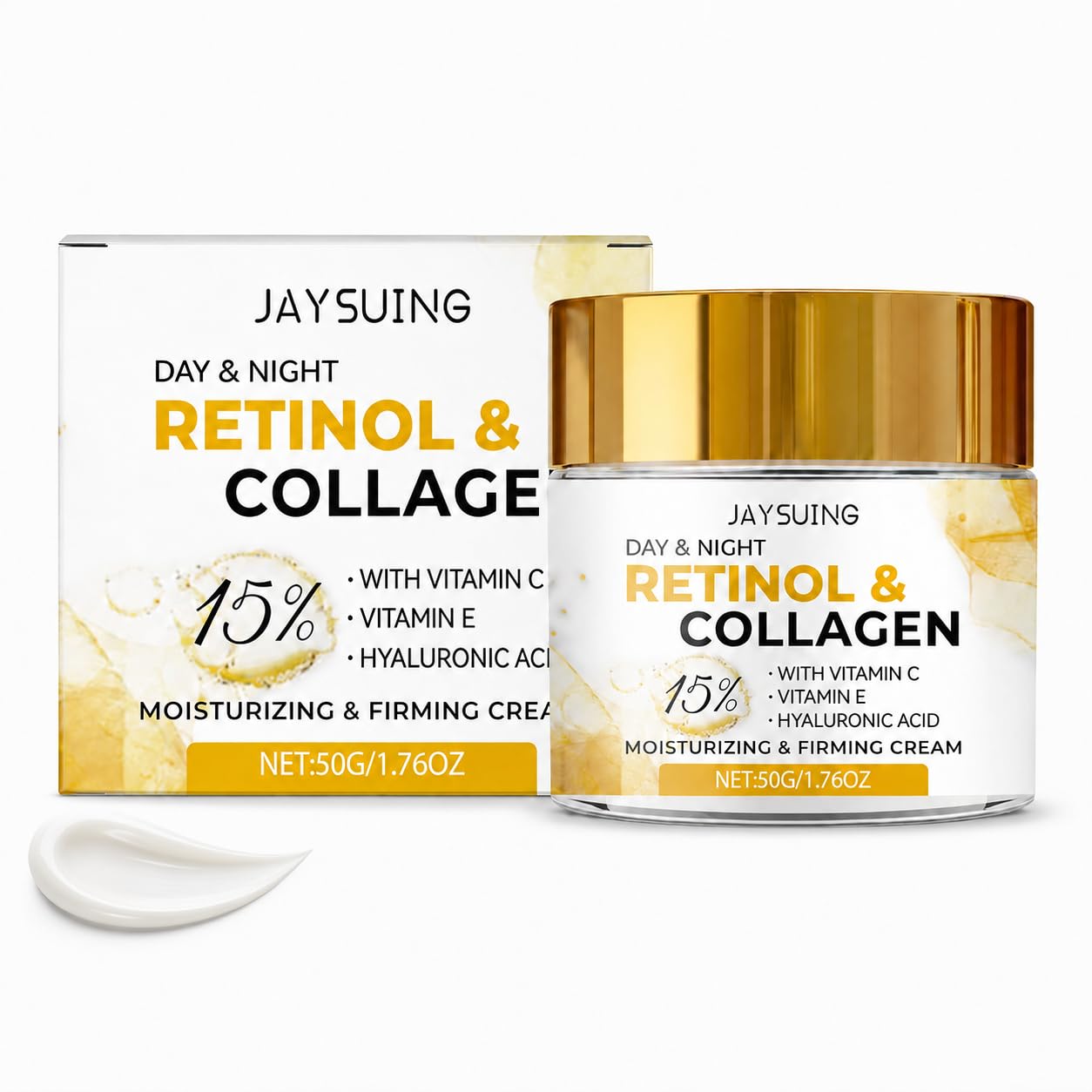 Retinol Cream for Face, Anti Aging Collagen Face Cream with Hyaluronic Acid, Vitamin C & Vitamin E, Face Moisturizer for Aging S