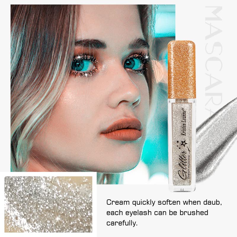 Colored Mascara For Eyelashes,Colorful Mascara Waterproof Long Lasting Sparkle Diamond Mascara Smudge-Proof Lengthening,Defining