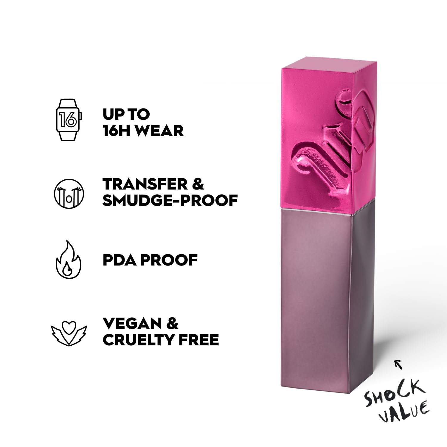 Urban Decay Vice Lip Bond Glossy Longwear Liquid Lipstick (Shock Value - Hot Pink), Transfer-Proof, Smudge-Proof, Bold Longwear