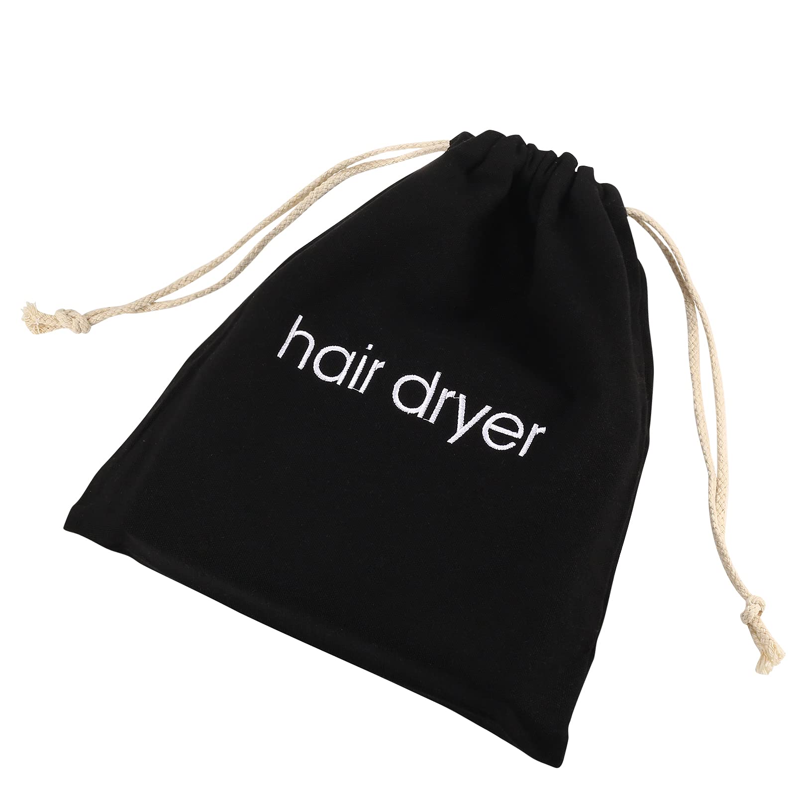 Erkxd 3 | 6 | 8 Pack Hair Dryer Bags Drawstring Bag Container Hairdryer Bag For Travel Bathroom (8 Pcs, Black)