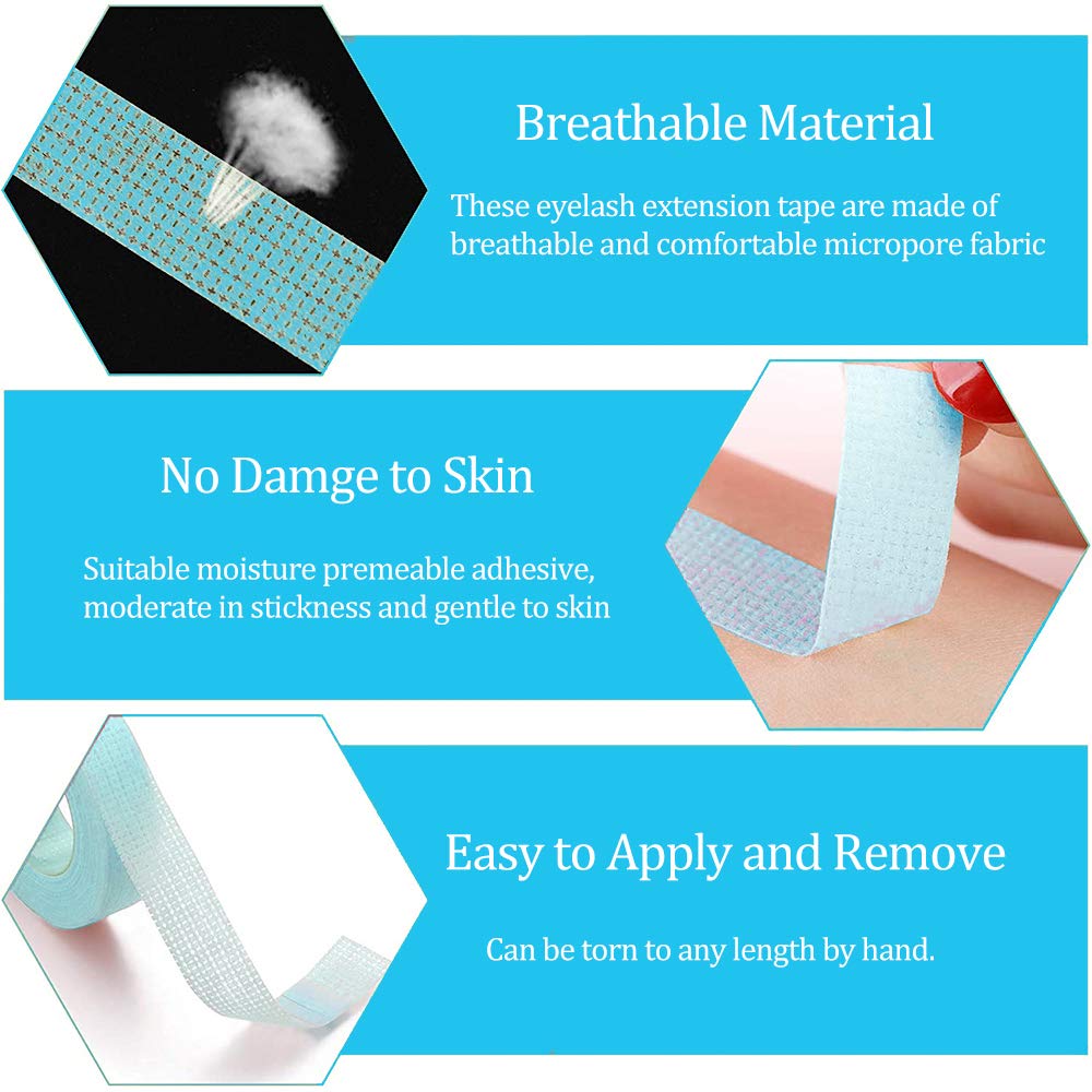 6 Rolls Lash Extension Under Eye Tape Ebanku Breathable Fabric Eyelash Tape Micropore Adhesive Tape For Eyelashes Extension Supp