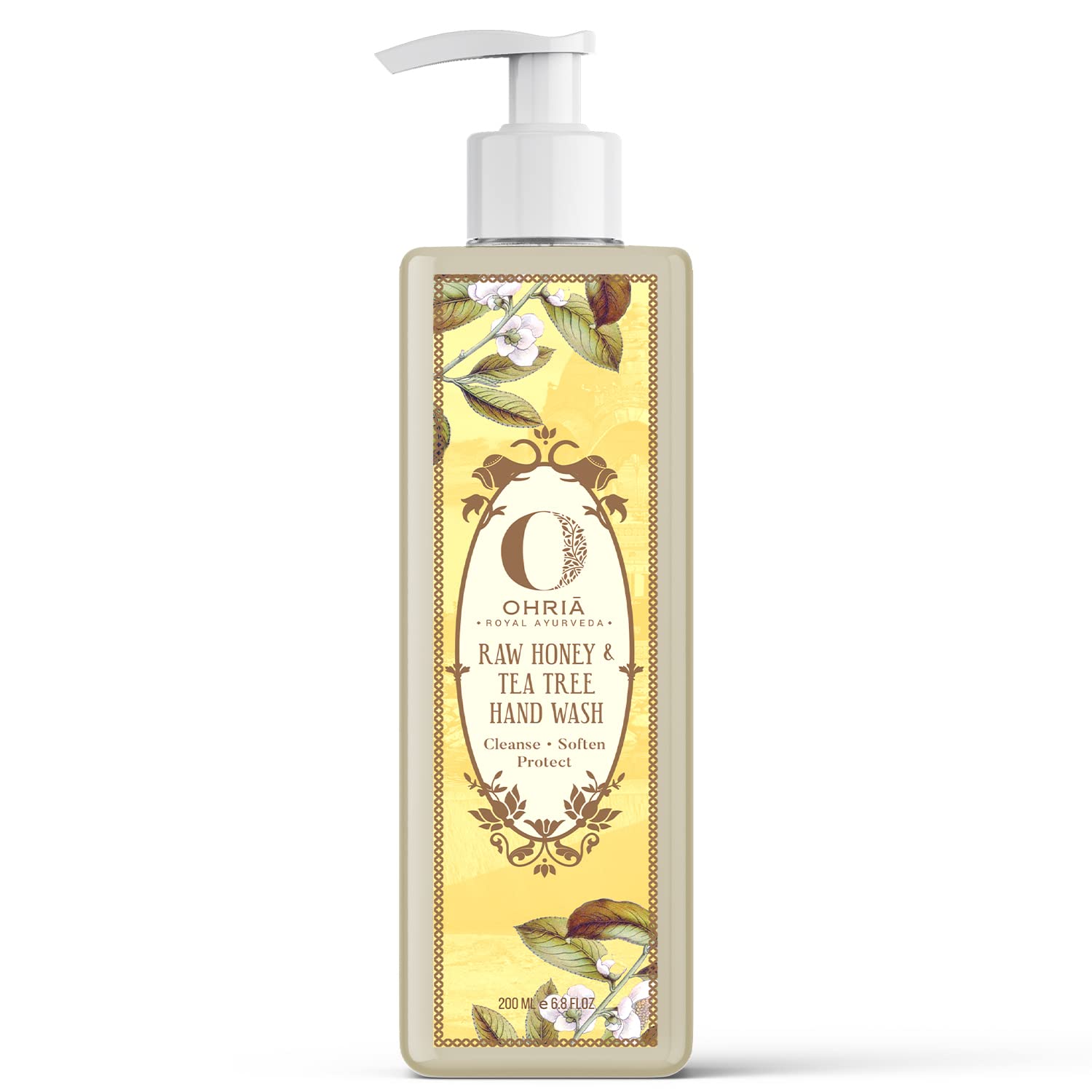 Ohria Ayurveda Raw Honey & Tea Tree Hand Wash | Cleanse, Soften & Protect With Neem, Tulsi & Aloe Vera| Suitable For All Skin Ty