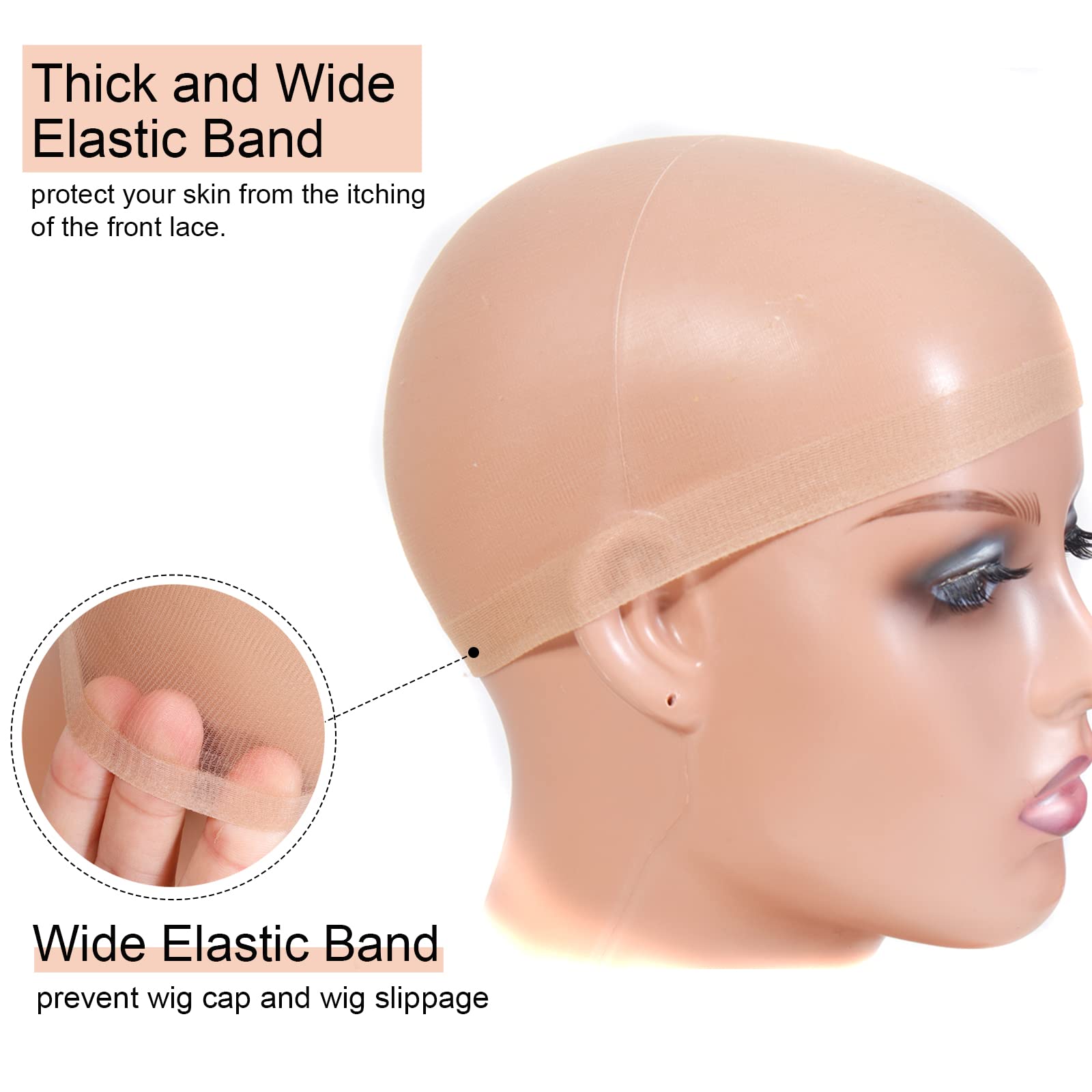 RECOOL 10 PCS HD Wig Cap For Lace Front Wig Transparent Wig Cap for Wig Stocking Wig Caps For Women Invisible HD Wig Cap Wig Acc