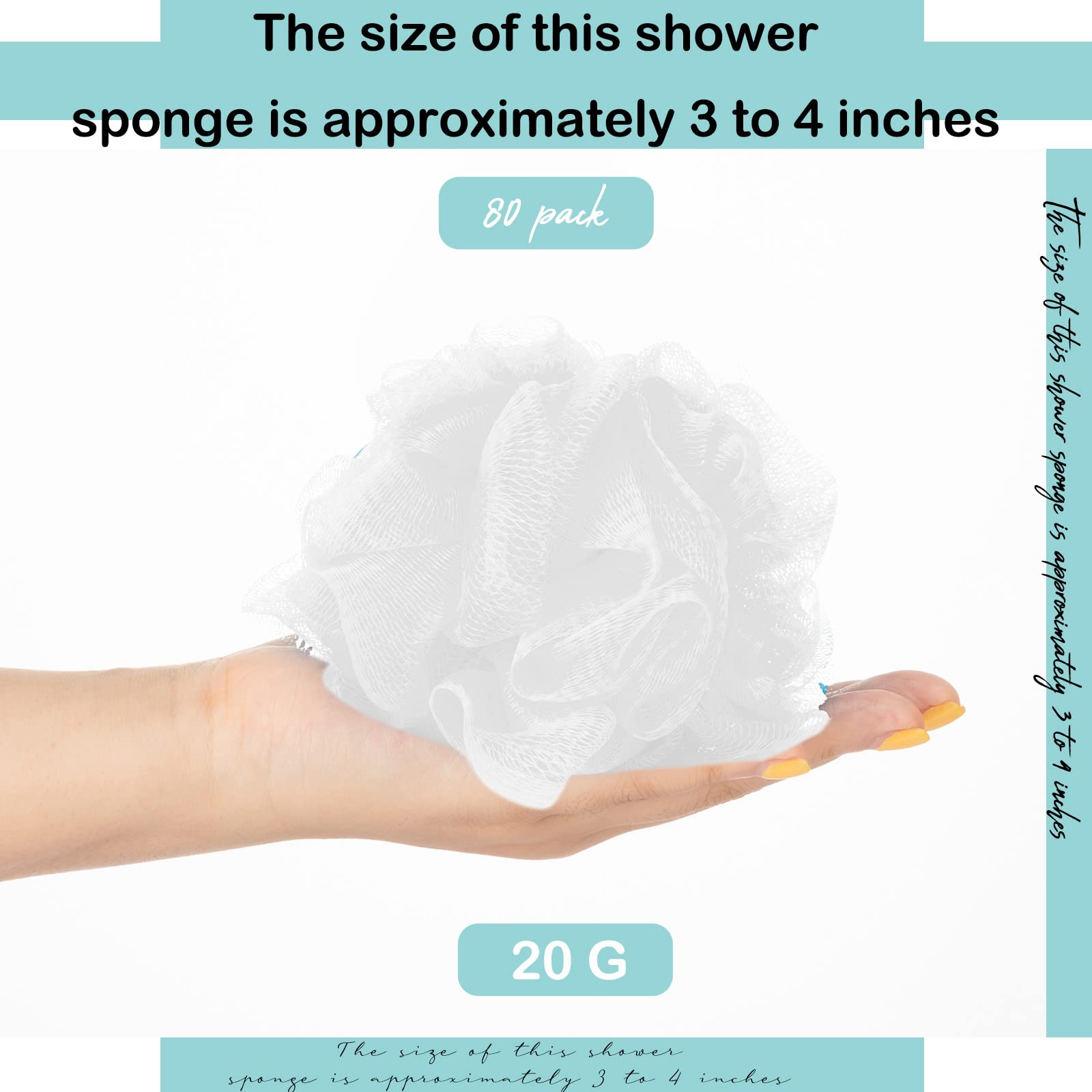 Chengu 80 Pcs Loofah Bulk Sponge Bath Sponges For Shower Bath Loofah Bulk Shower Pouf Shower Puff Wash Body Pouf Mesh Loofah Exf