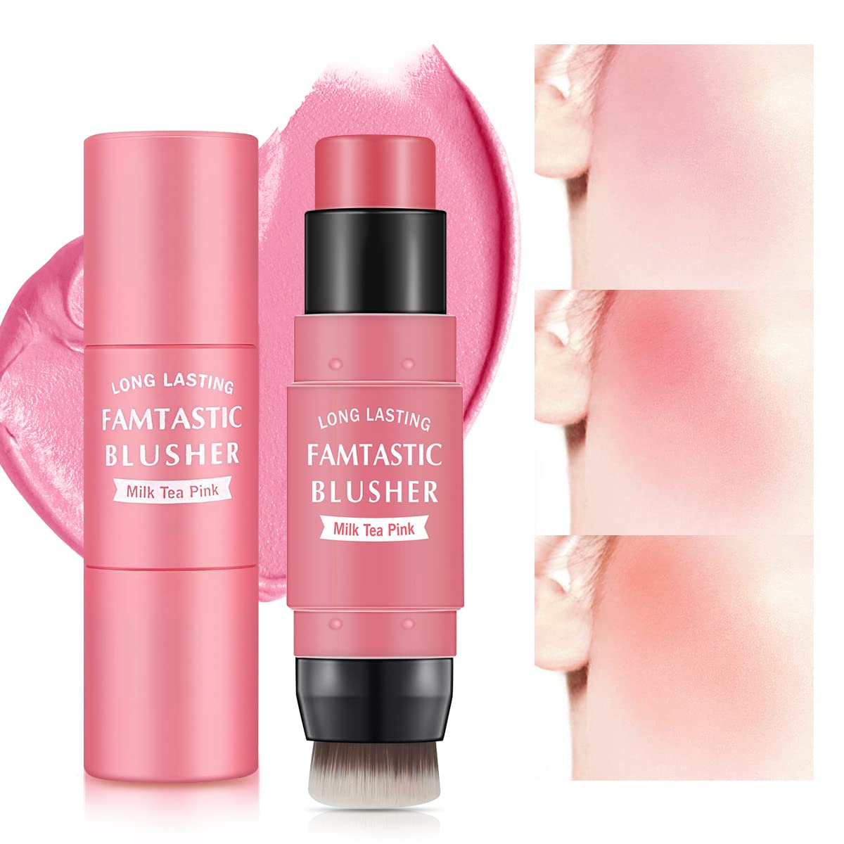 Lokfar Cream Blush Stick For Cheeks Blush Makeup - 2 In 1 Multi Stick Blush For Cheeks Tint & Eyes & Lips, Cheek Makeup Stick Ma