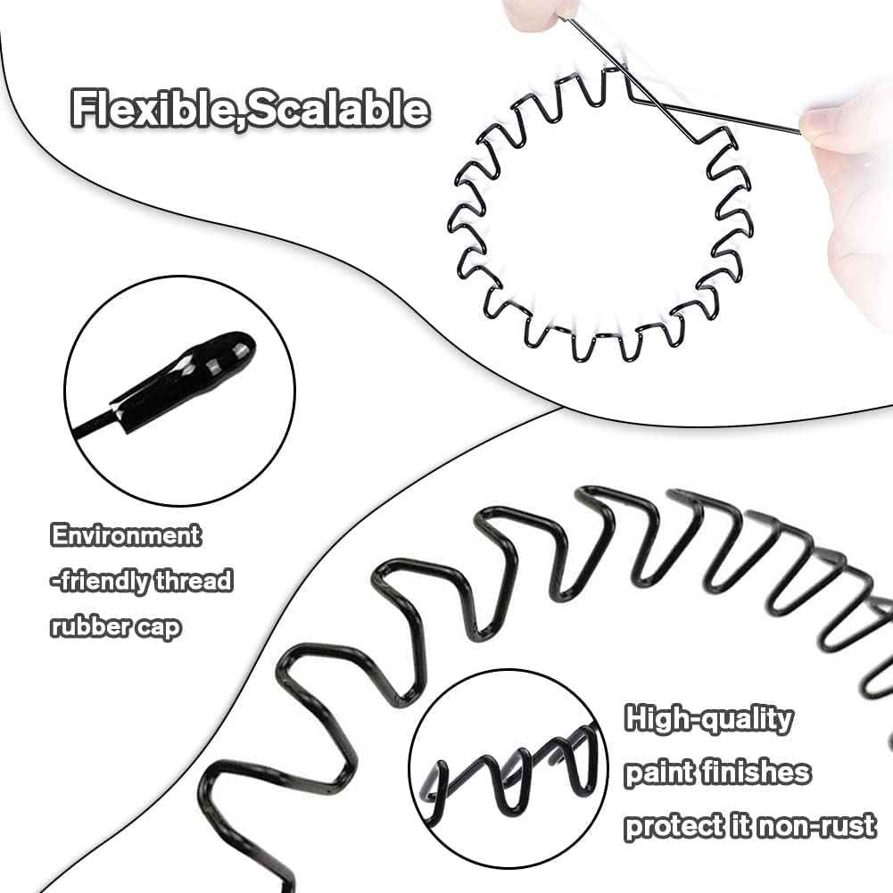 Kelubatu Metal Headbands For Men Fashion Headbands For Women, Unisex Wavy Headbands Outdoor Sports Headbands Simple Elastic Non-