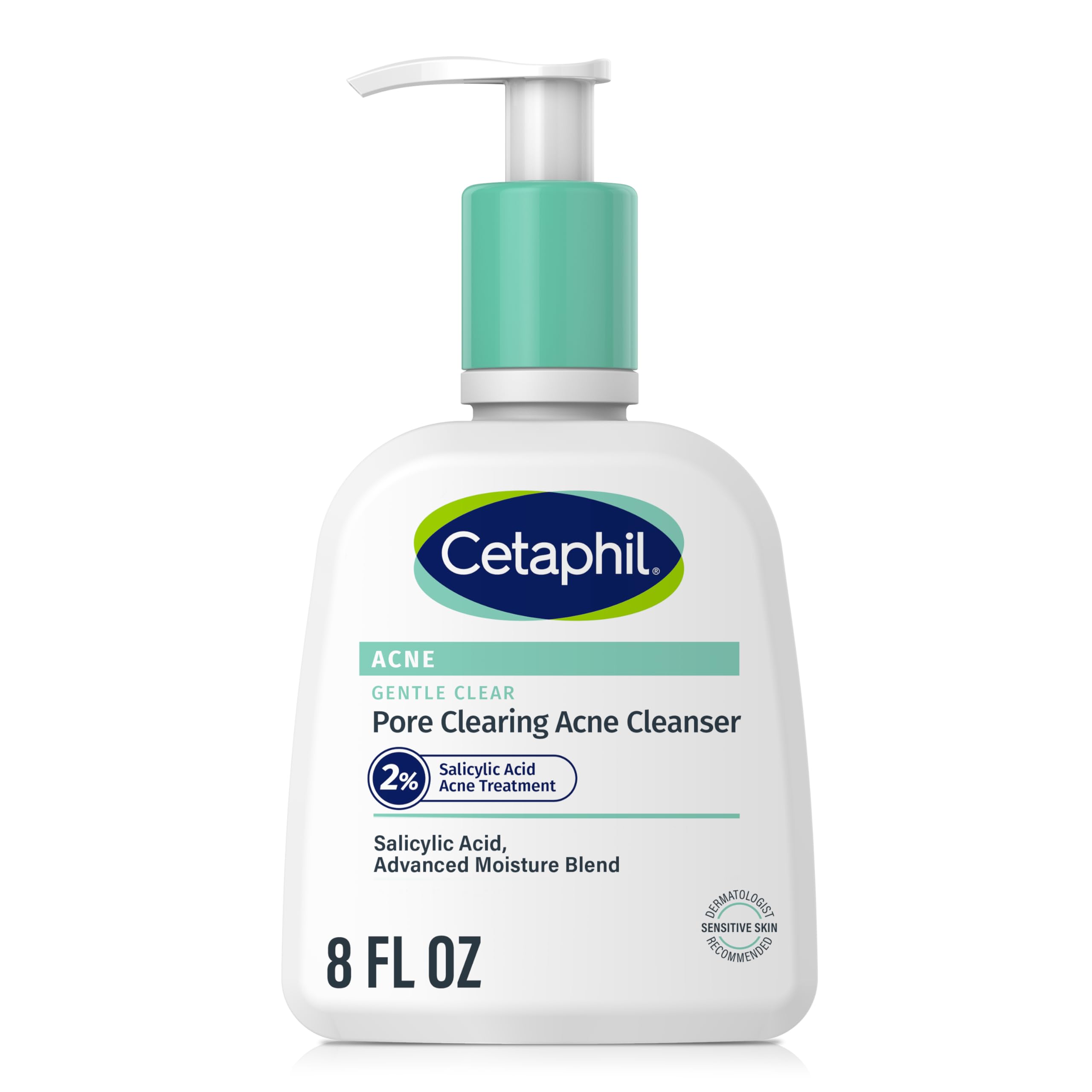 Cetaphil Gentle Clear Pore Clearing Acne Cleanser, Foaming Gel Cleanser For Sensitive, Acne-Prone Skin, 8 Fl Oz Pump Bottle, 2%