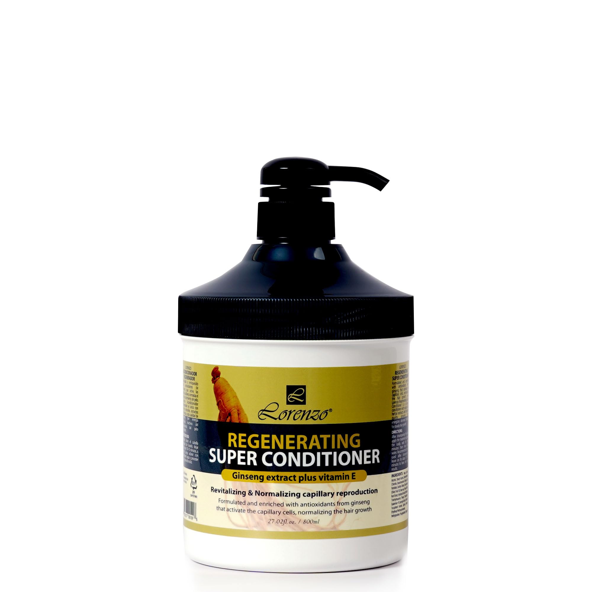 L Lorenzo Regenerating Super Conditioner 27.02fl.oz/800ml | Hair growth with Ginseng | Nourishs hair deeply | Activate the capil