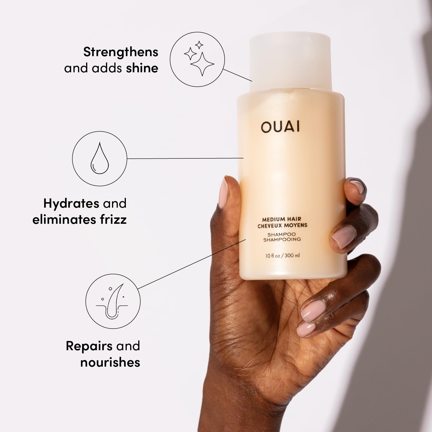 Ouai Medium Shampoo Refill - Hydrating Shampoo With Coconut Oil, Babassu, Kumquat Extract And Keratin - Strengthens, Nourishes A