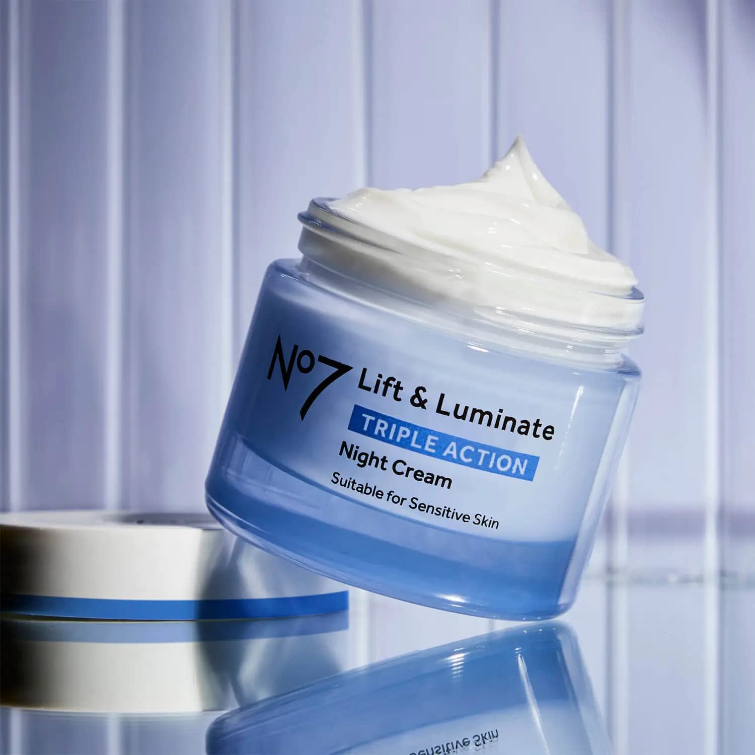 No7 Lift & Luminate Triple Action Night Cream - Anti Wrinkle, Collagen Peptide Brightening Cream - Skin Firming Hyaluronic Acid