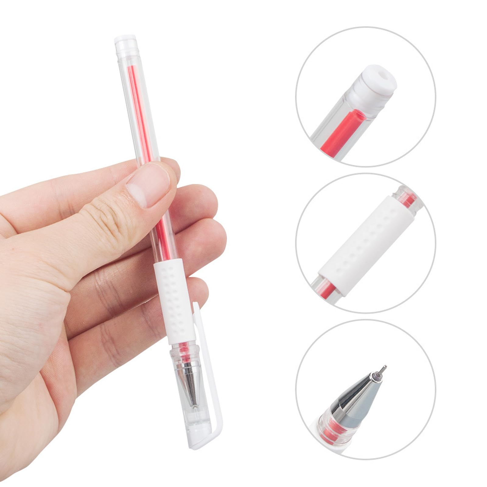Teonei Eyebrow Microblading Marker Pen,Skin Marker Pen,Eyebrow Permanent Makeup Position Mapping Mark Tools (Red)