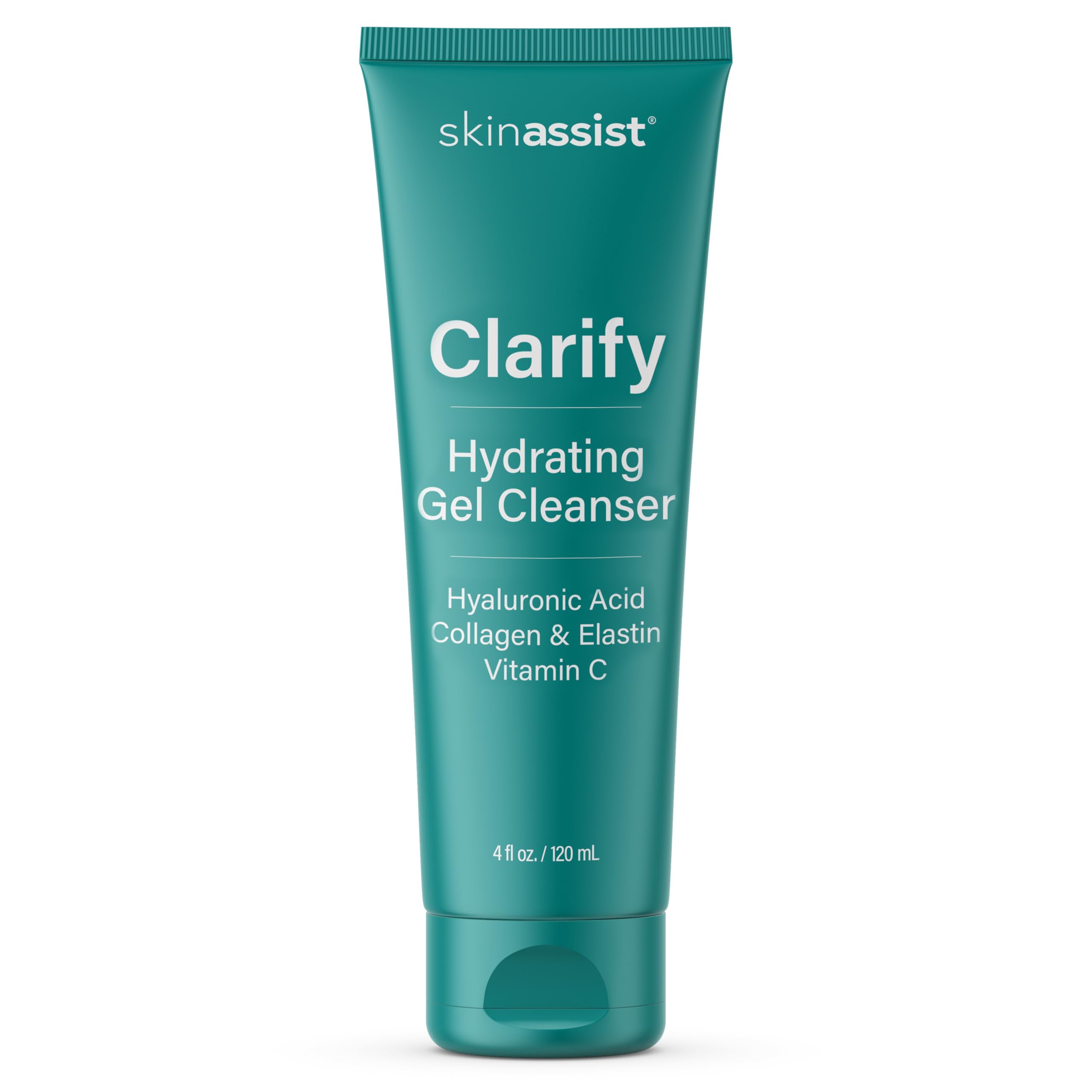 SkinAssist Clarify Exfoliating Face Wash, Facial Cleanser and Face Scrub with Hyaluronic Acid, Vitamins C & E, Panthenol & Allan