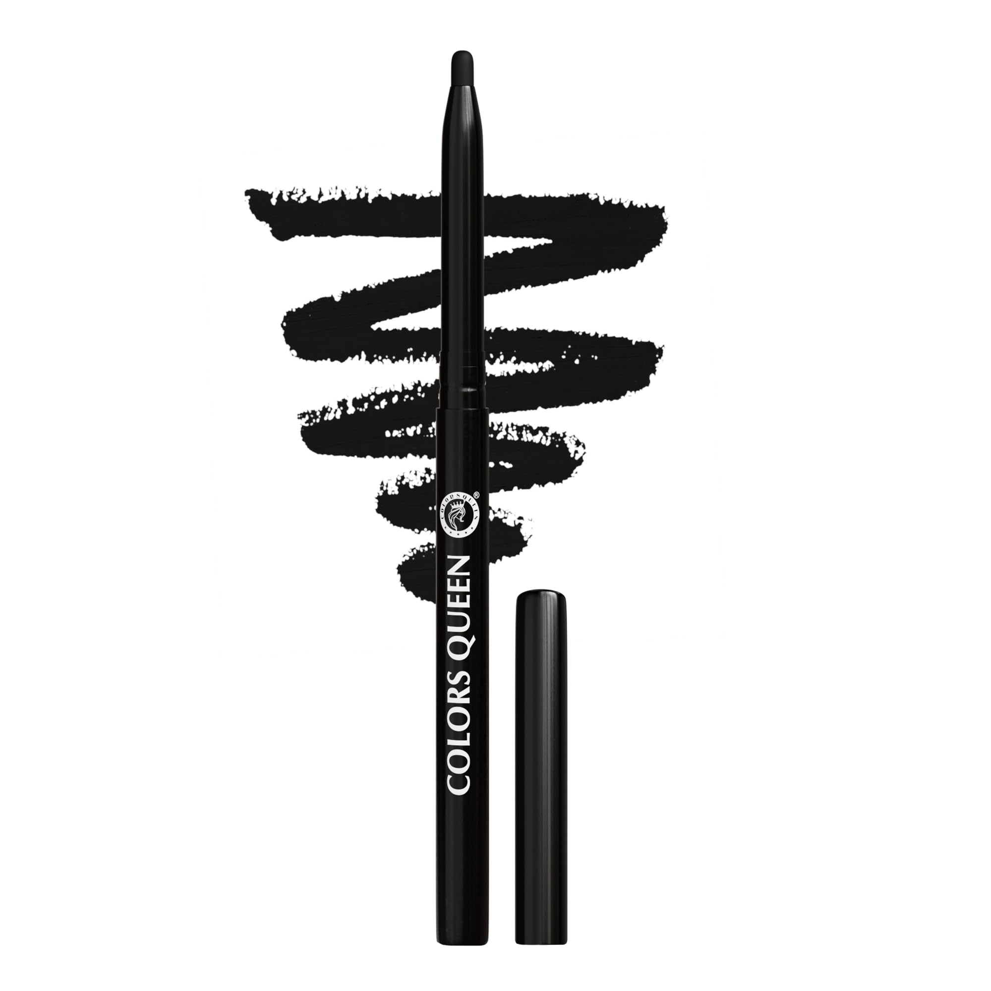 Colors Queen Extreme Color Kajal Pencil - 01 Black Night, 0.4G | Smooth One Stroke Application With Ultra Creamy Texture | 16 Hr