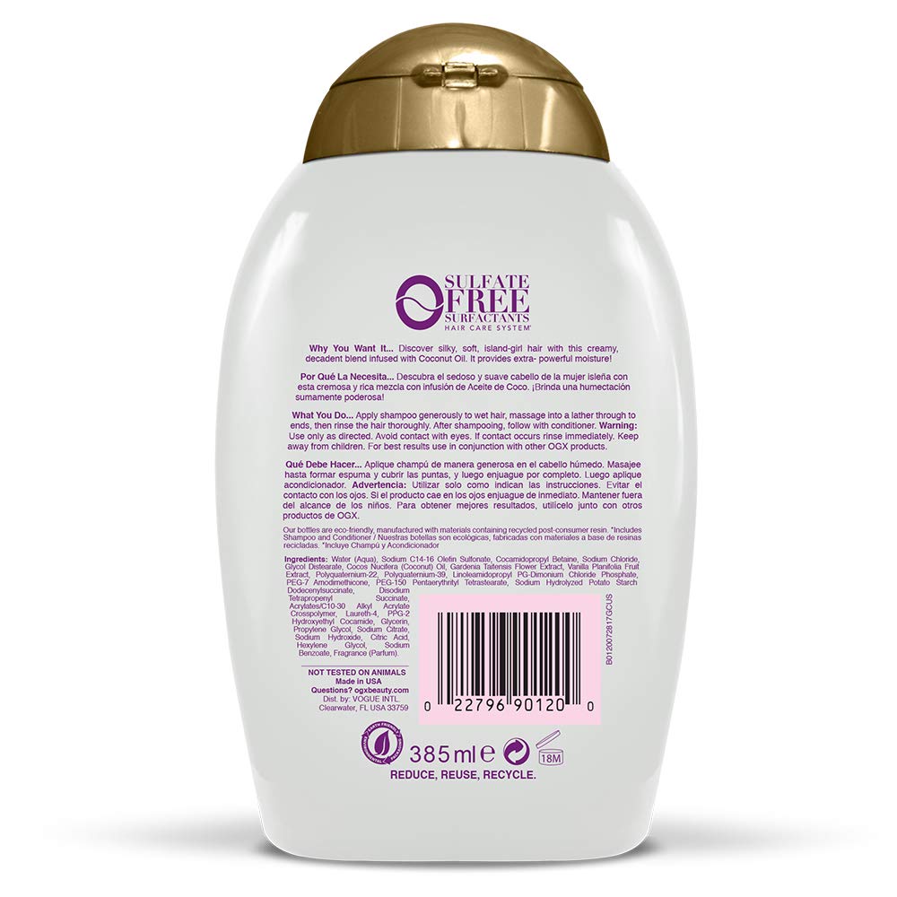 Ogx Shampoo Coconut Miracle Oil 13 Ounce X-Strength (385Ml) (2 Pack)