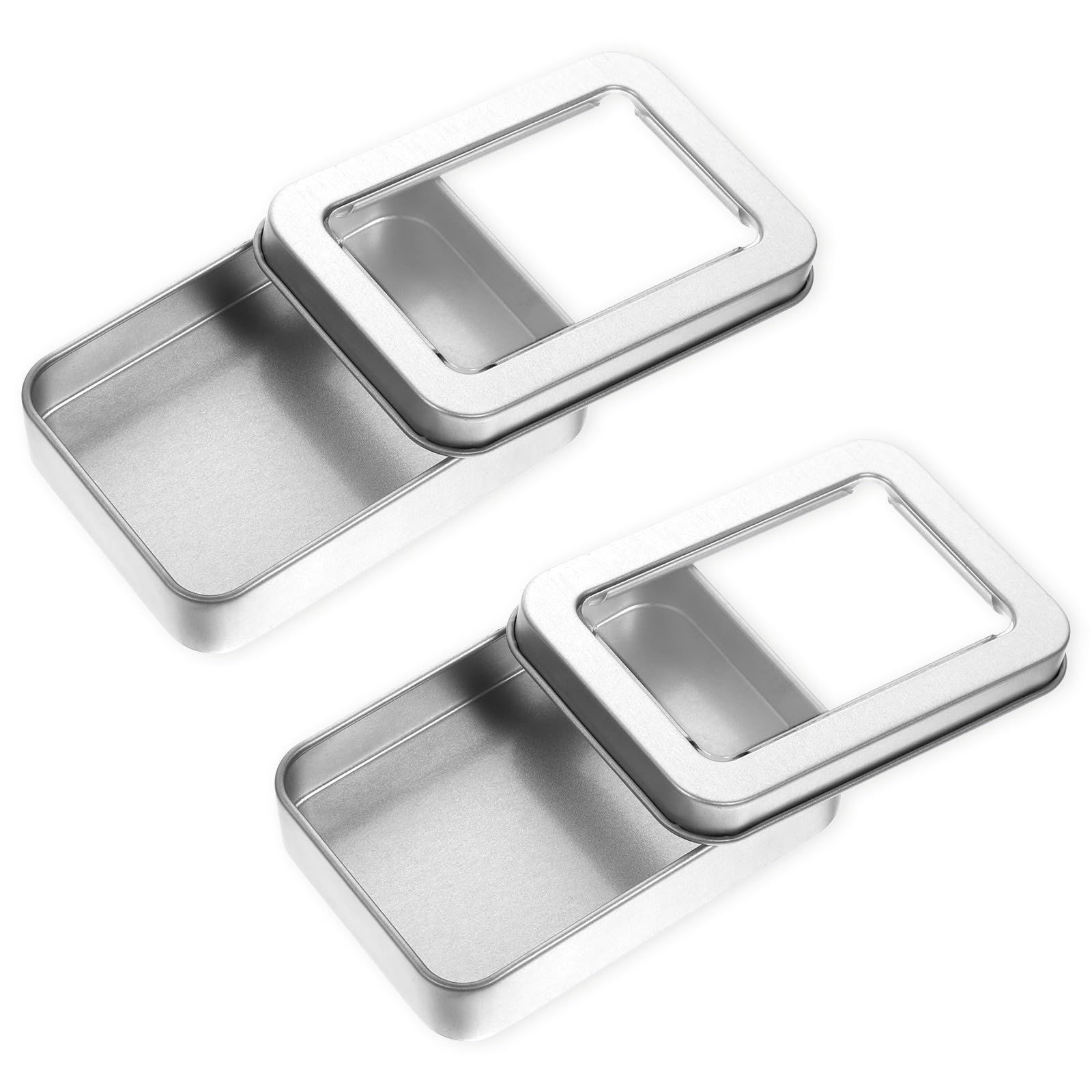 Portable Floss Picks Case, 2 PCS Travel Qtips Case with Dustproof Lid, Refillable Dental Floss Dispenser for Travel, Hotel, Empt