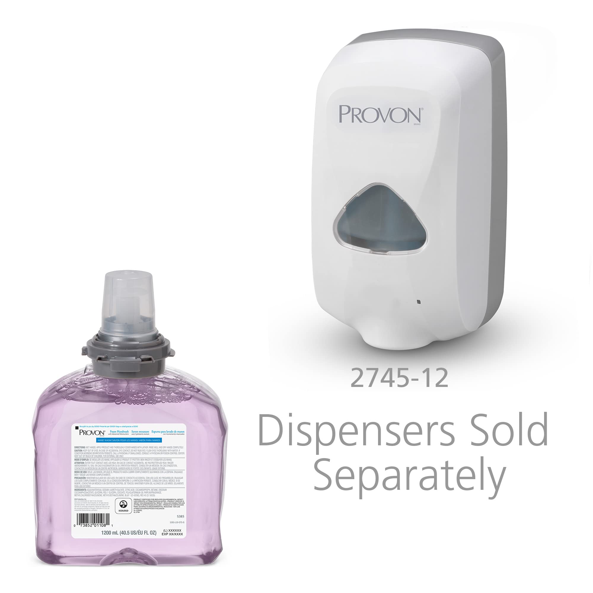 Gojo Provon Foaming Handwash With Advanced Moisturizers, Cranberry Fragrance, 1200 Ml Foam Hand Soap Refill For Provon Tfx Touch