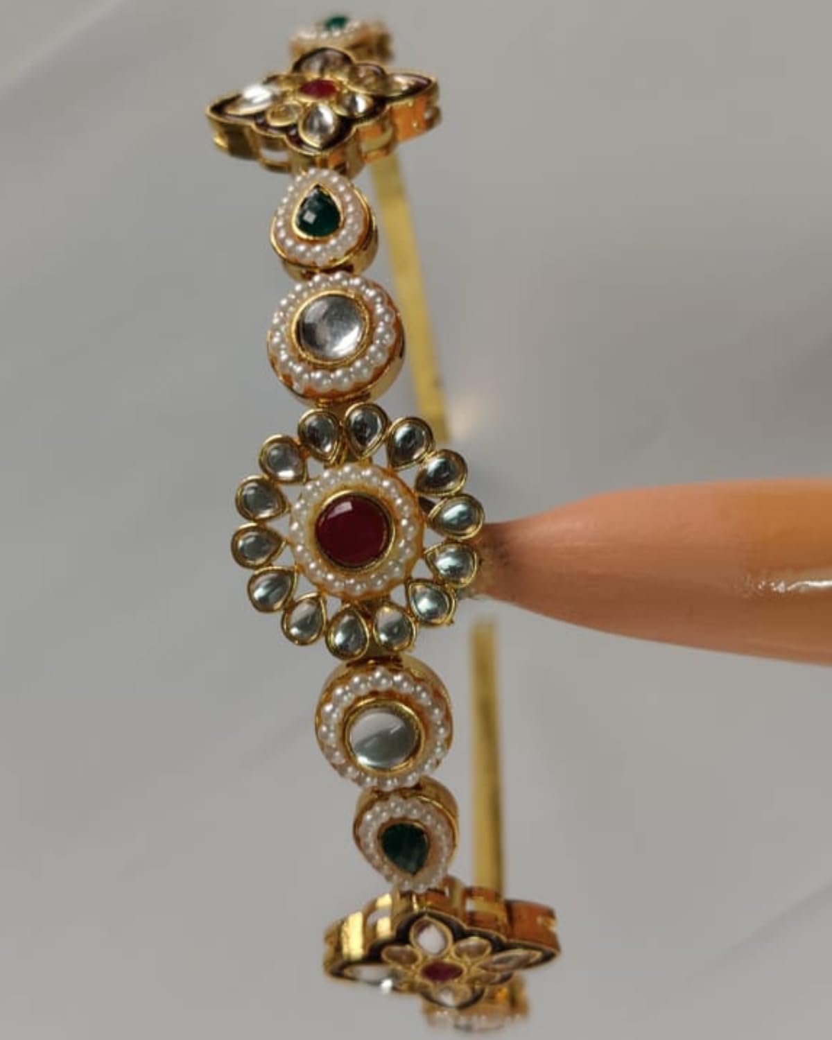 GratiHive Kundan Hairband Matha Patti for Women | Red Stone Head Band | Traditional Hairband Hair Accessories Without Maang Tikk