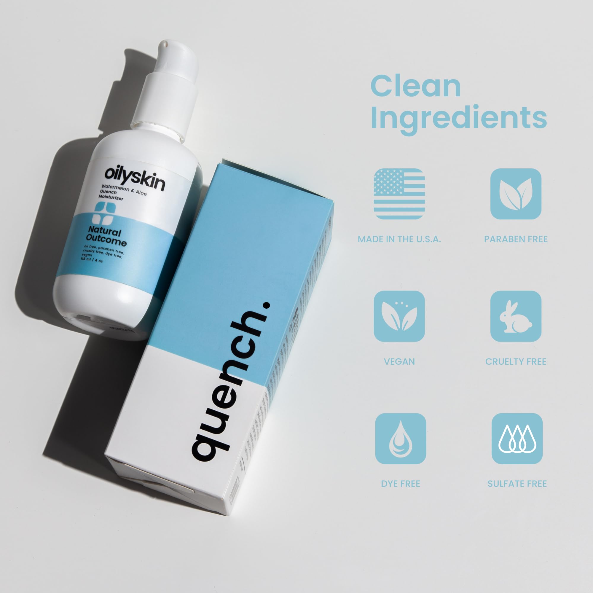 Natural Outcome Oily Skin Moisturizer | Oil Free Daily Facial Moisturizer Gel W/Hyaluronic Acid | Watermelon & Aloe Vera Hydrati